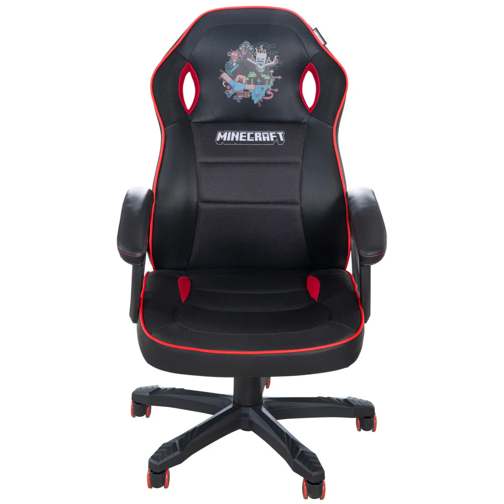 Minecraft Adventure Gaming Chair - Black-Red - Adult Desk Throne