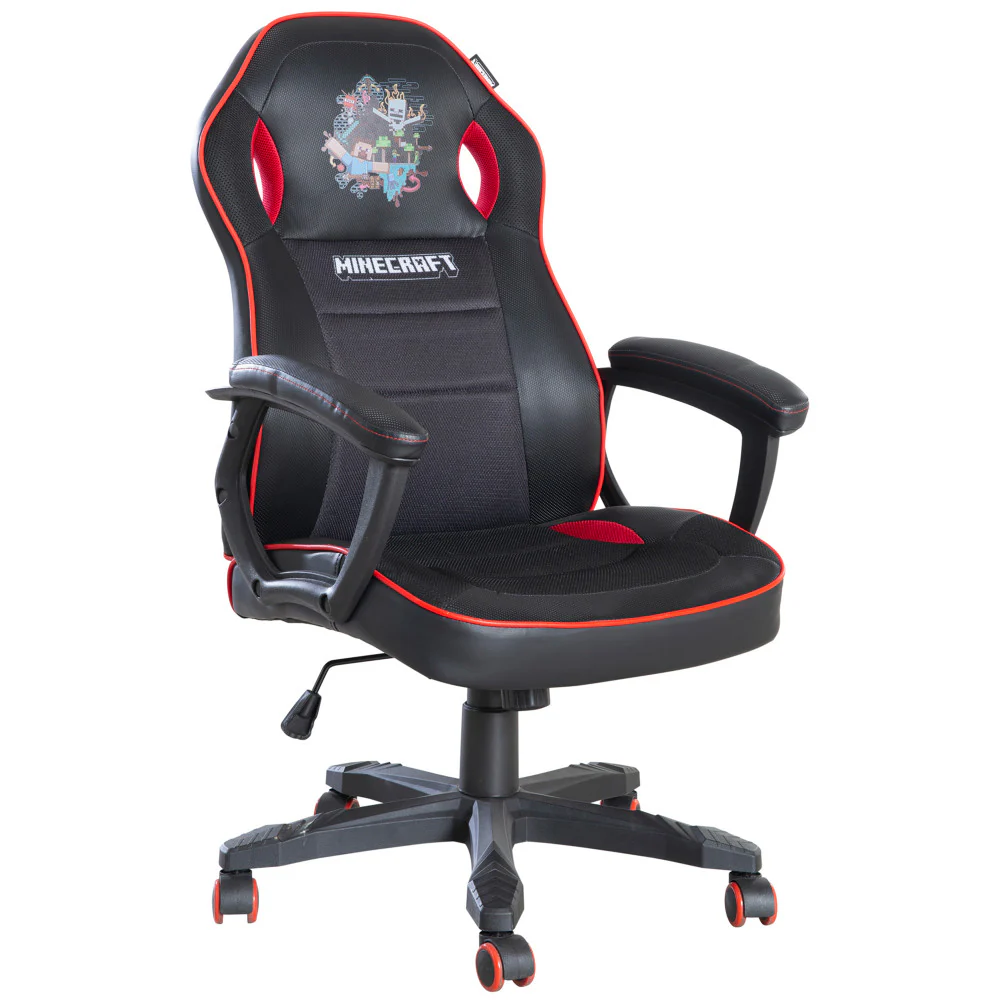 Minecraft Adventure Gaming Chair - Black-Red - Adult Desk Throne - Image 2