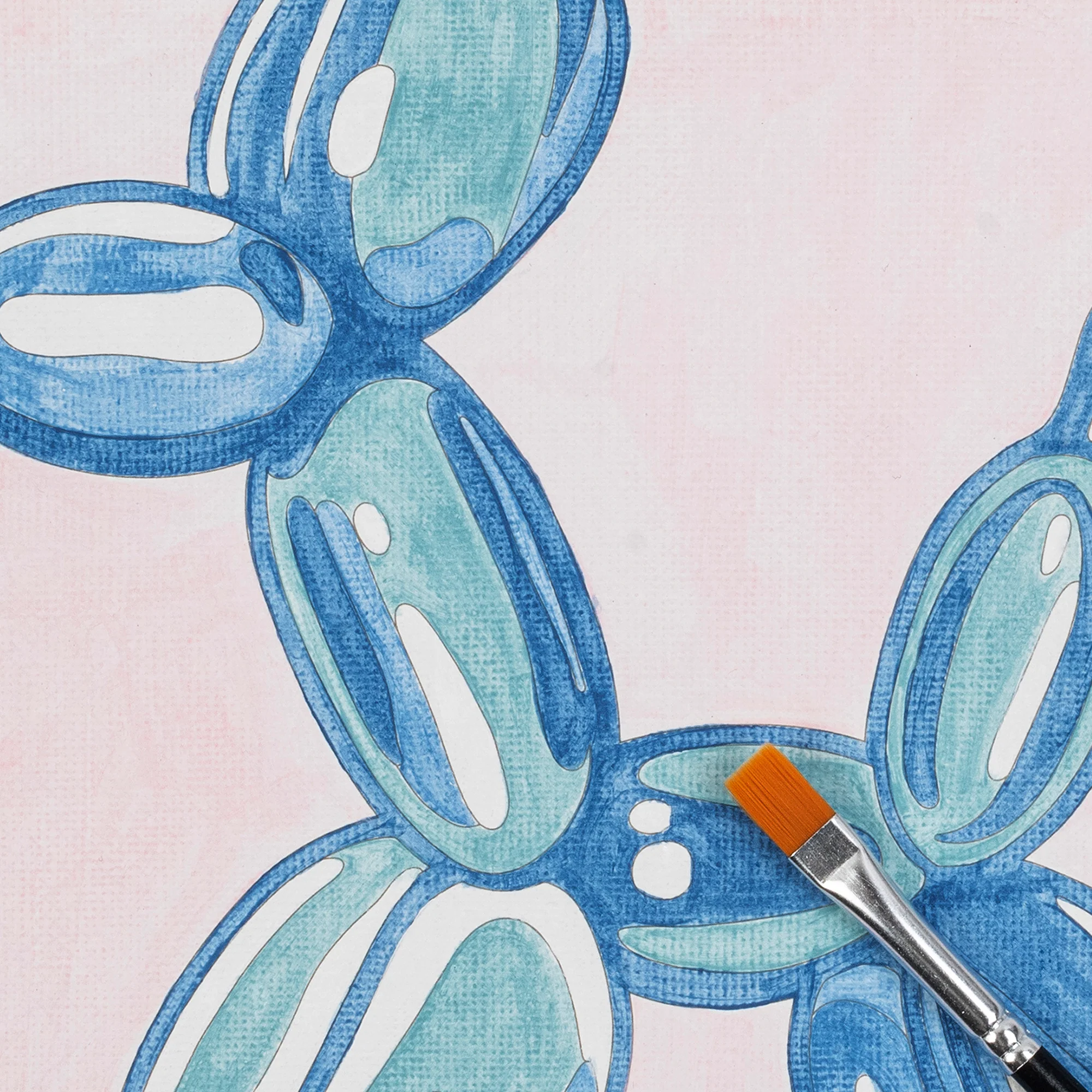 Brea Reese Mini Paint By Number Balloon Dog 6x6 Inch Canvas Kit - Image 4