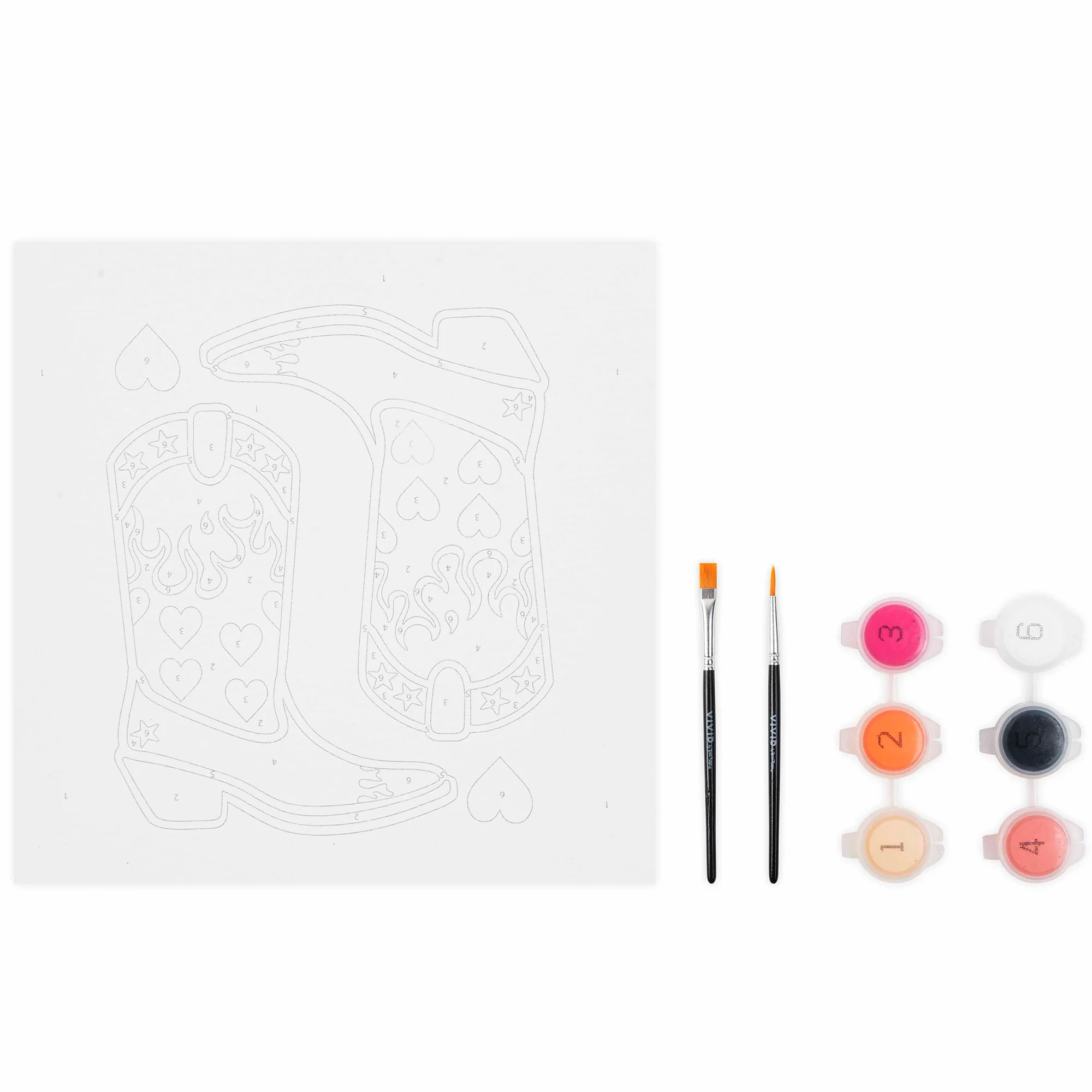 Mini Paint By Number Cowgirl Boot 6-Inch Canvas Kit - Image 3