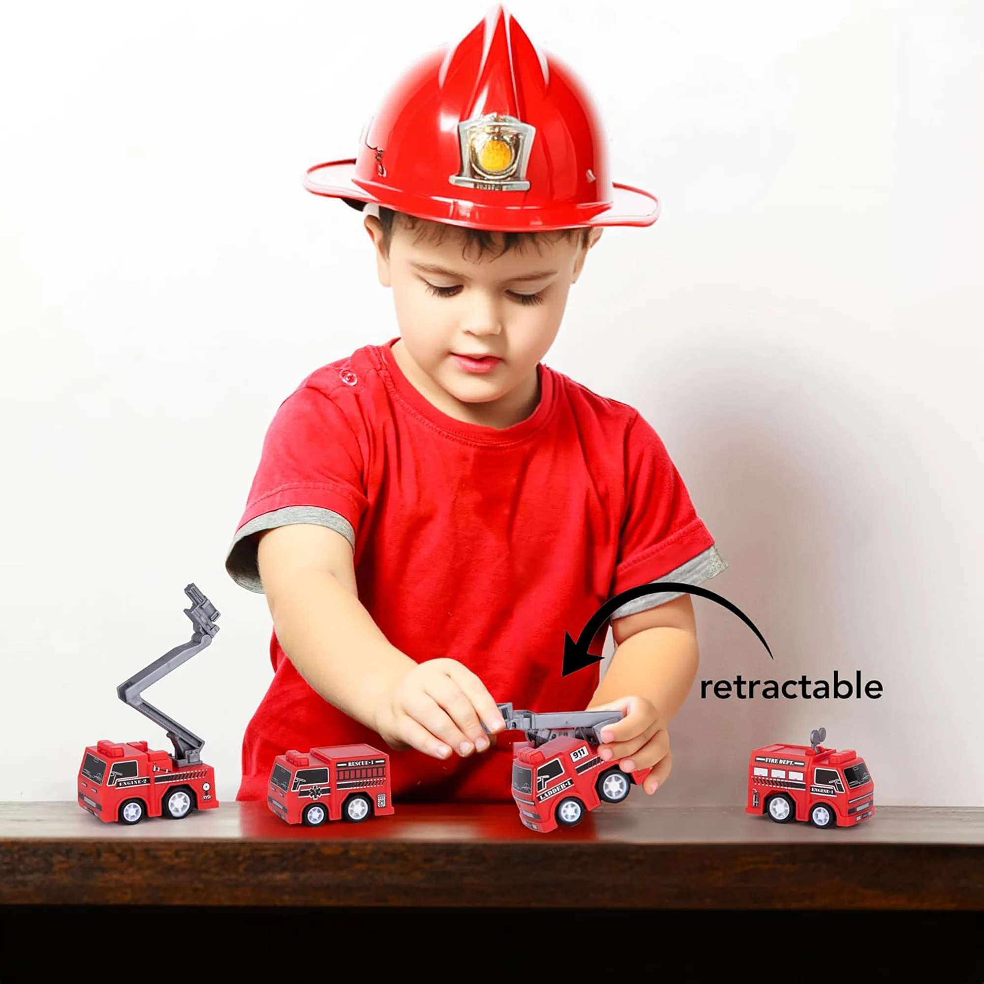 24pc Mini Fire Truck Pullback Playset - Image 4