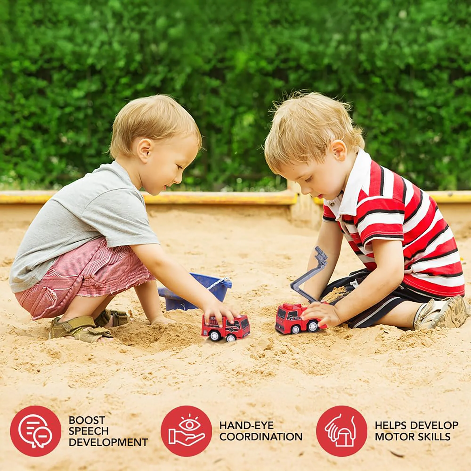 24pc Mini Fire Truck Pullback Playset - Image 5
