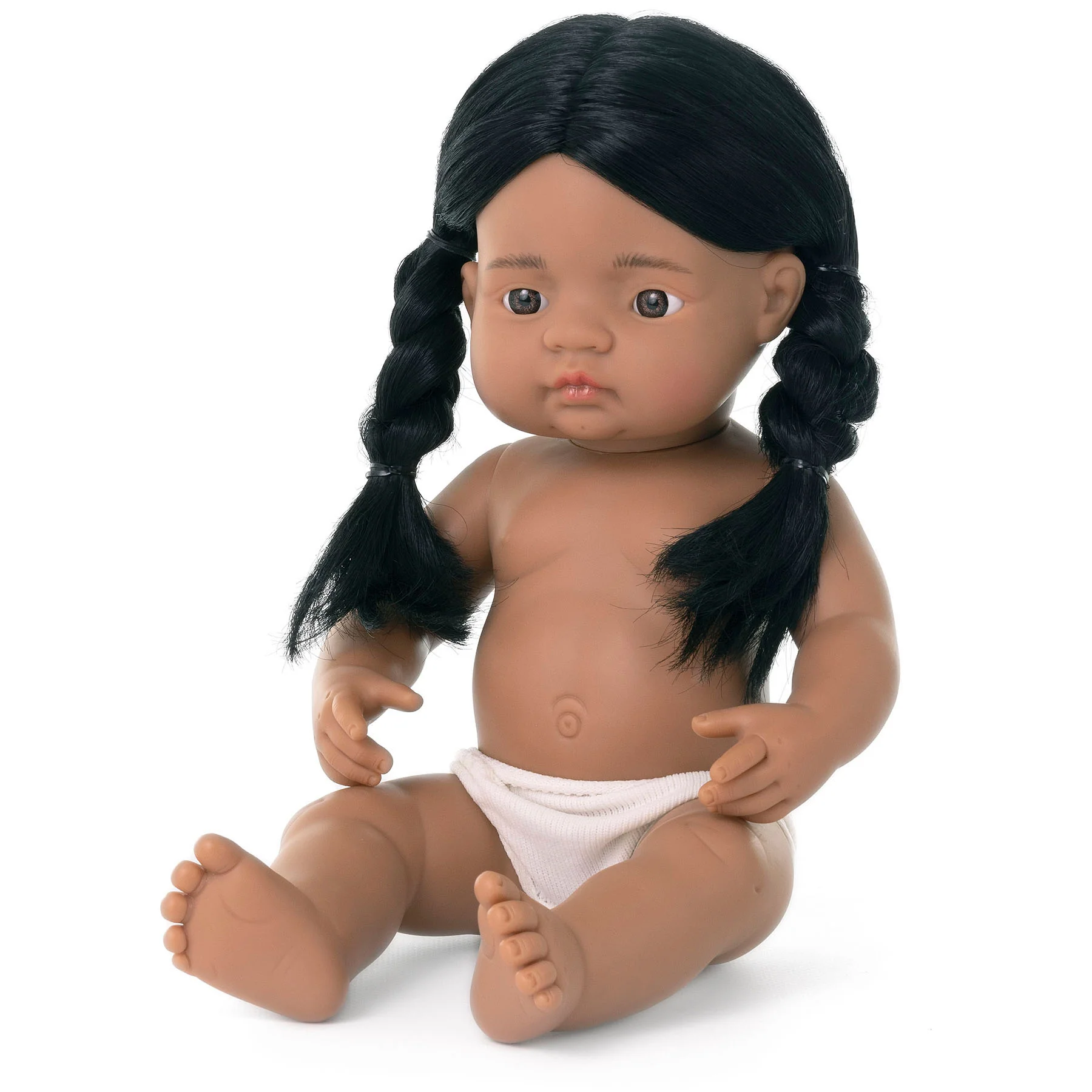 Miniland 15-inch Soft Vinyl Baby Doll - Brunette - Image 3