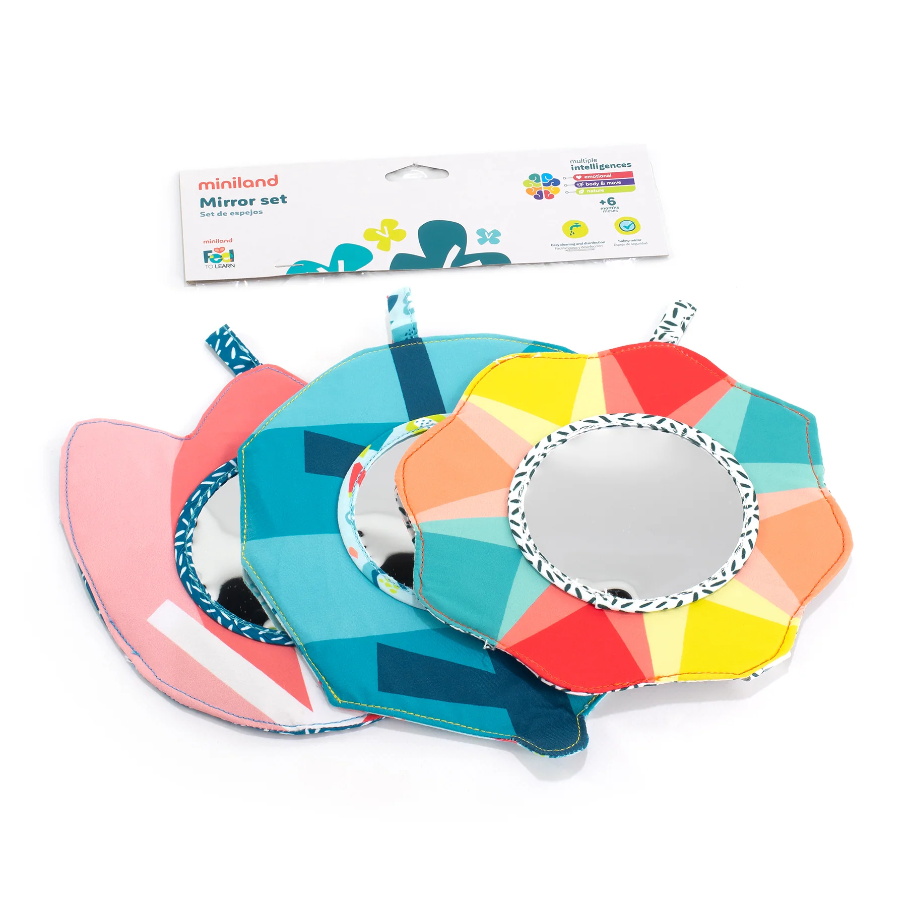 Miniland Feel to Learn Mirrors - Multisensory Exploration - Set of 3