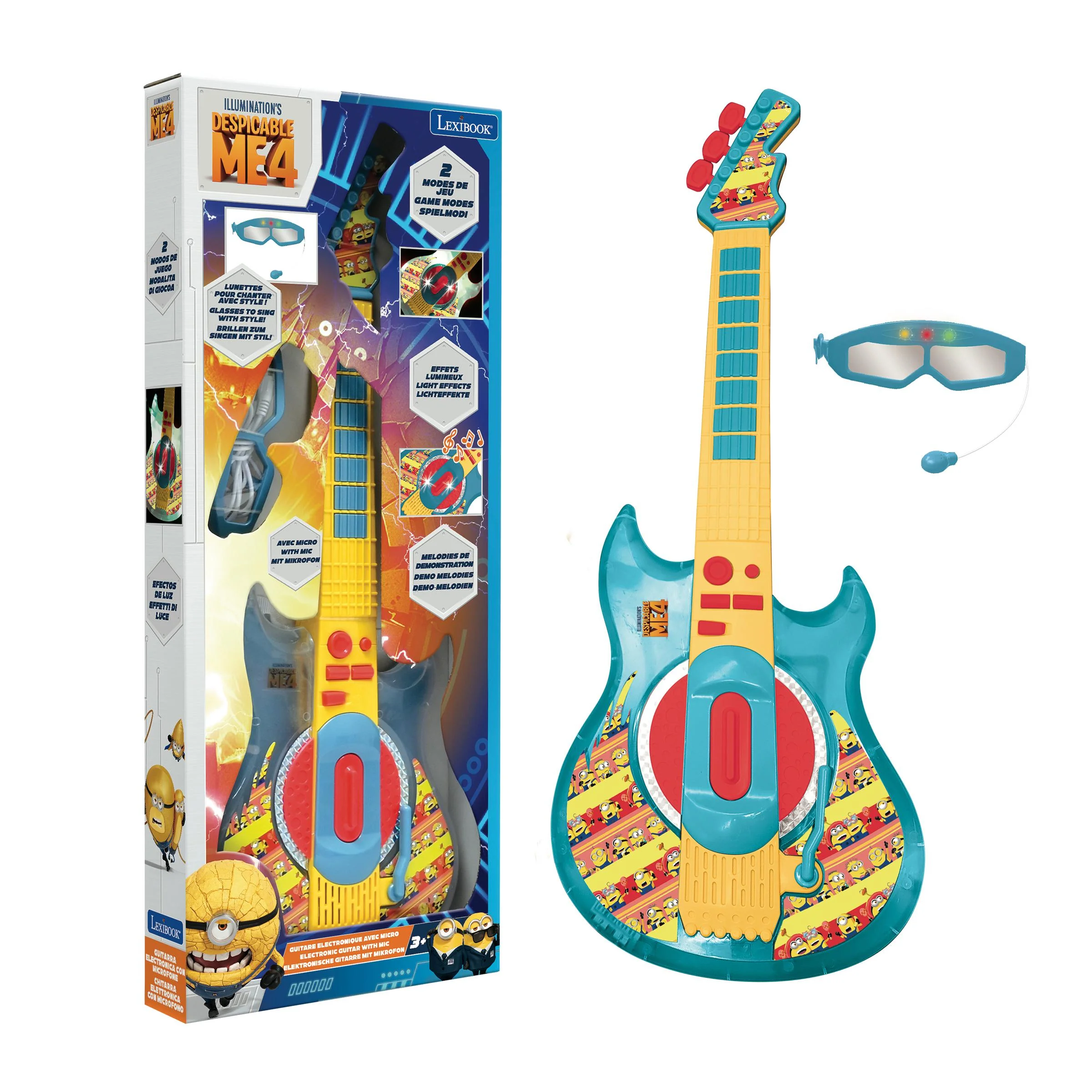 Minions Mania Electronic Lighting Guitar with Microphone - Image 4