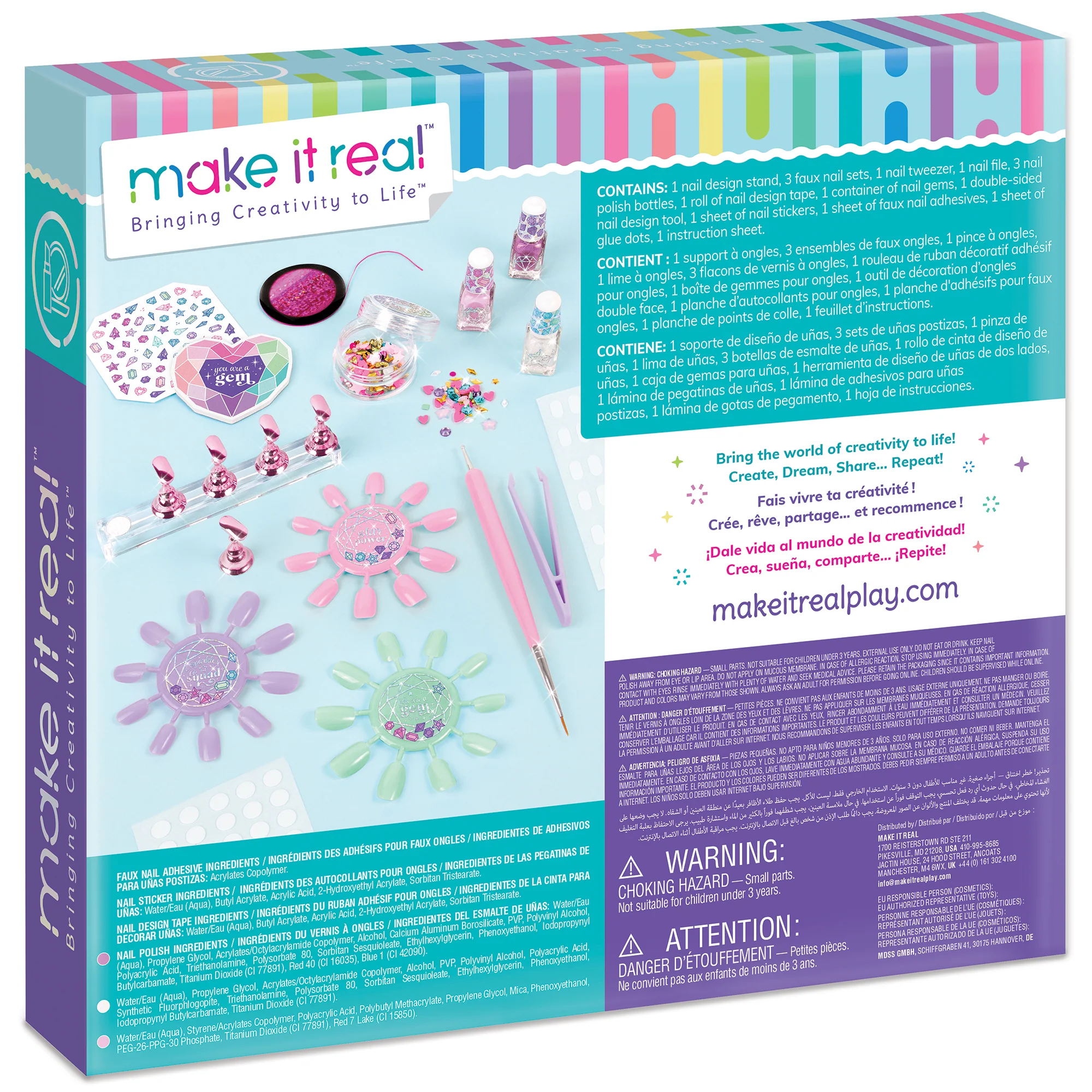 MIR Bling Magic Nail Styling Set – Complete Kid-Friendly Manicure Kit