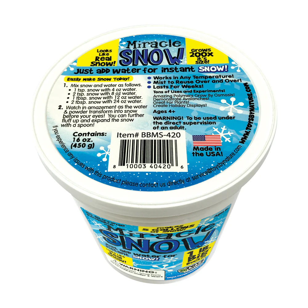Toys By Nature Miracle Snow Instant Snow Kit – 1lb Big Bucket - Image 2