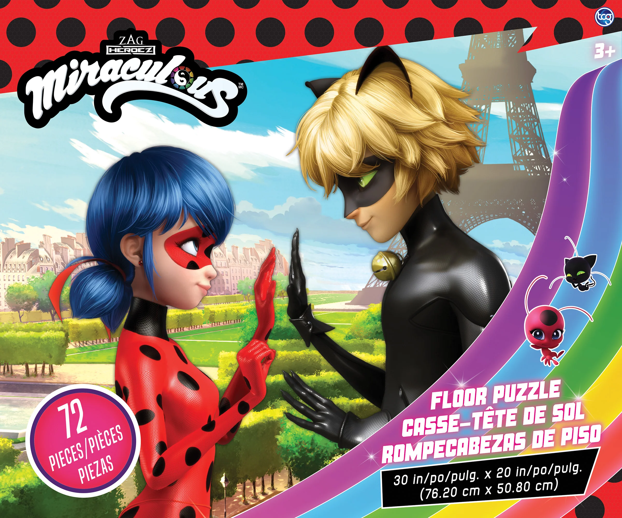 Miraculous Ladybug & Cat Noir 72-Piece Floor Puzzle - Image 3