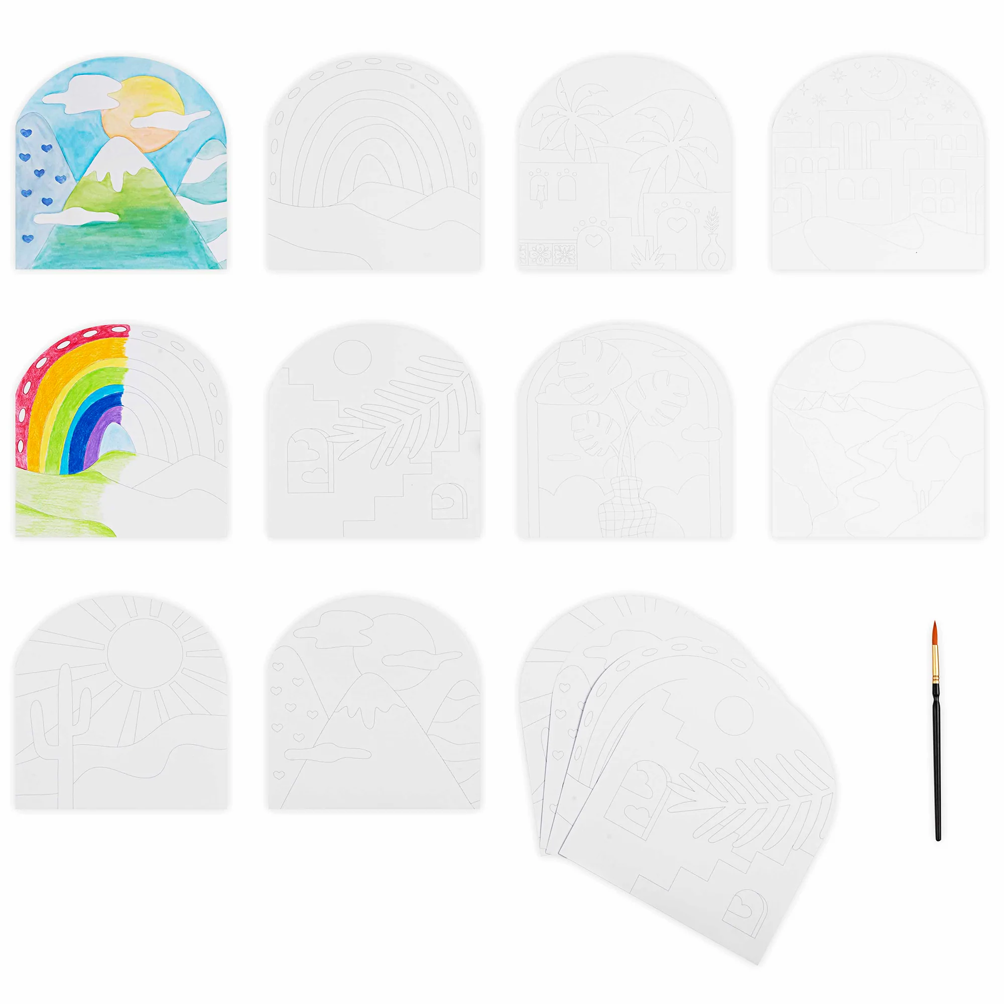 Boho Mixed Media Coloring Pad - 24 Shaped Sheets With 8 Designs - Image 3