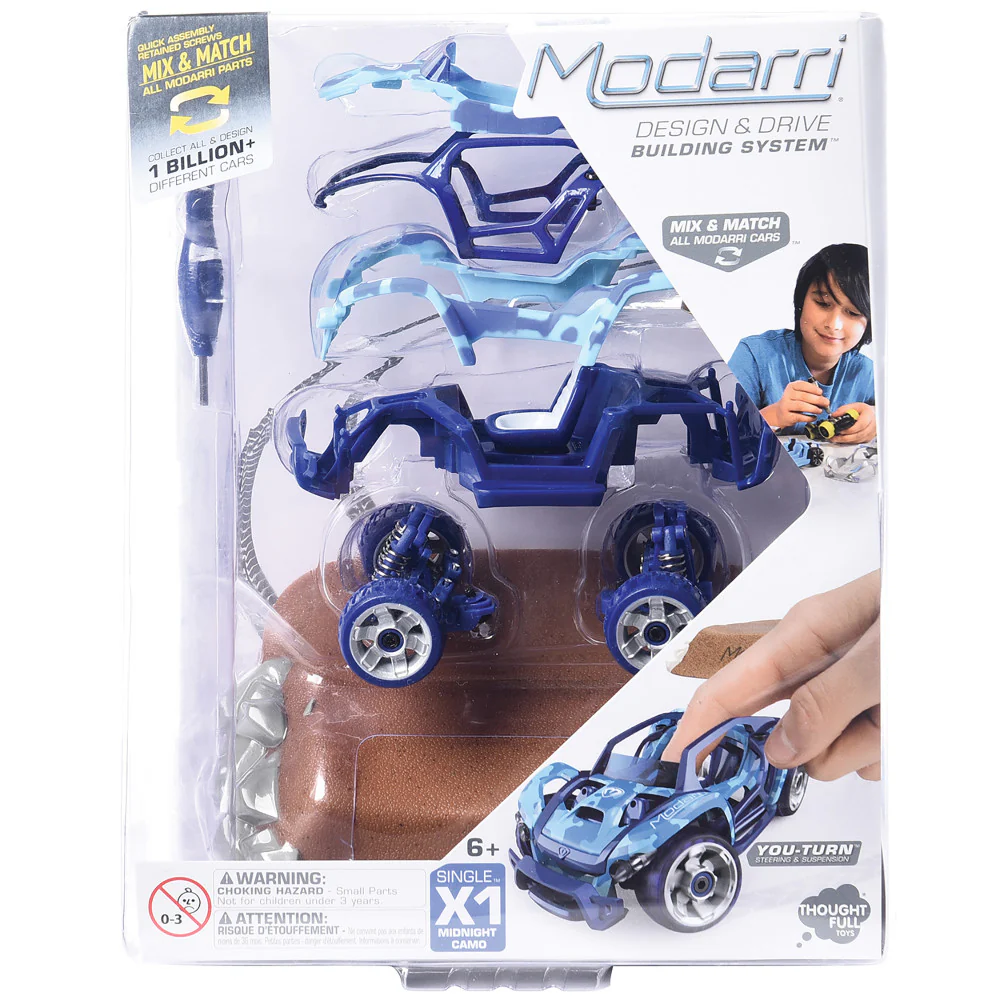 Modarri Midnight Camouflage DIY Toy Car - Design, Build & Drive Experience for Kids 6+