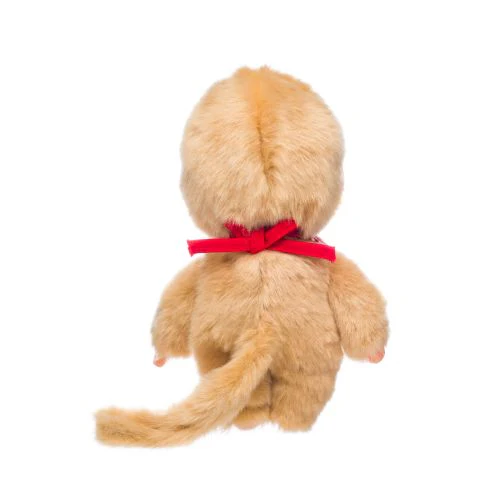 Monchhichi 8 inch Beige Boy Plush with Red Bib - Image 2