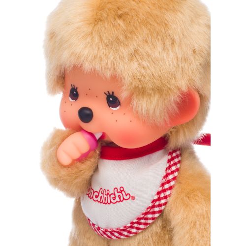 Monchhichi 8 inch Beige Boy Plush with Red Bib - Image 3