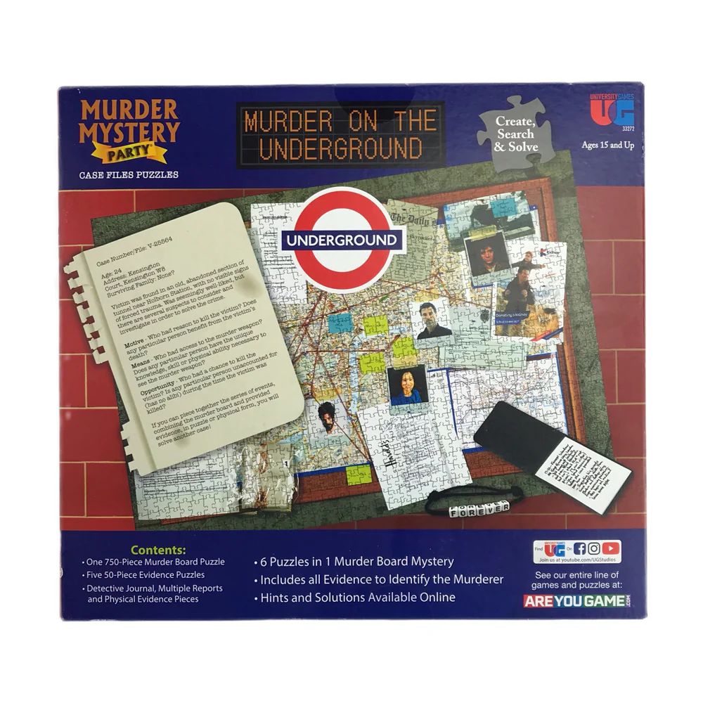 University Games Murder Mystery Party Case Files - Underground Murder Puzzle - Image 3
