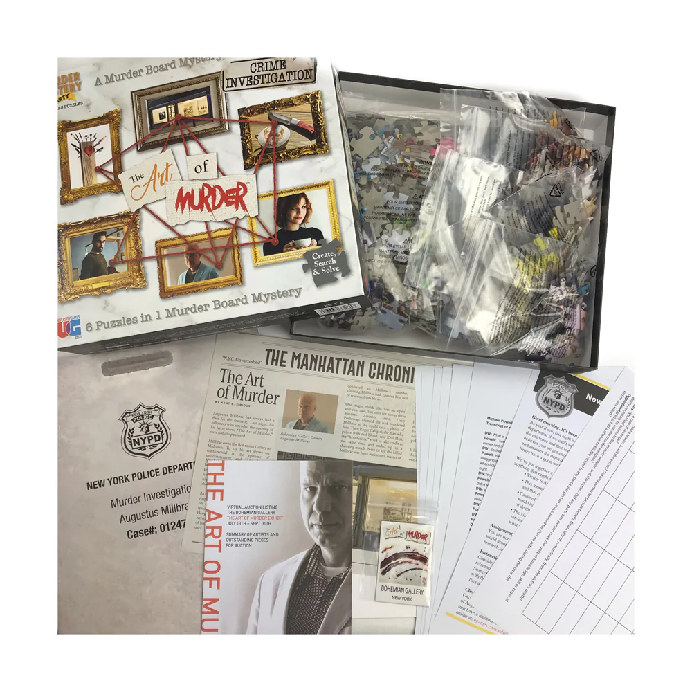 University Games Murder Mystery Party Case Files - The Art of Murder Puzzle Set, 1000 Pieces - Image 3