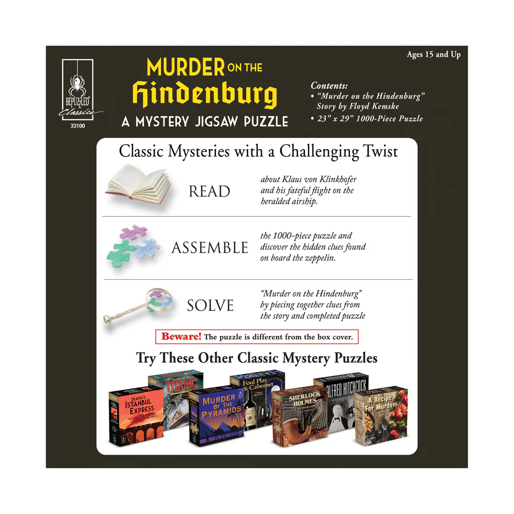 Murder on the Hindenburg 1000-Piece Classic Mystery Jigsaw Puzzle - Image 3