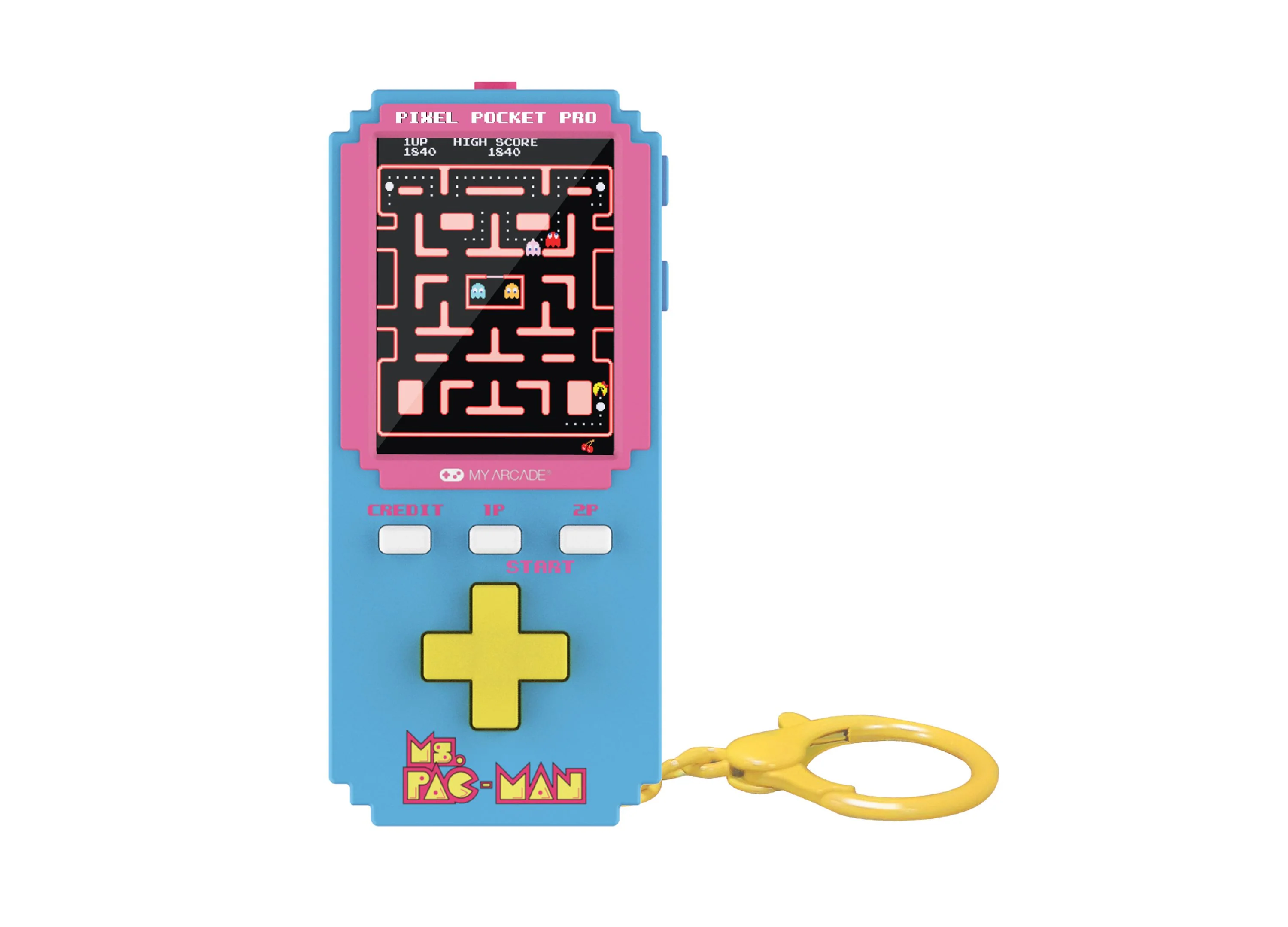 My Arcade Ms. Pac-Man Pixel Portable Pocket Gaming System With Keychain