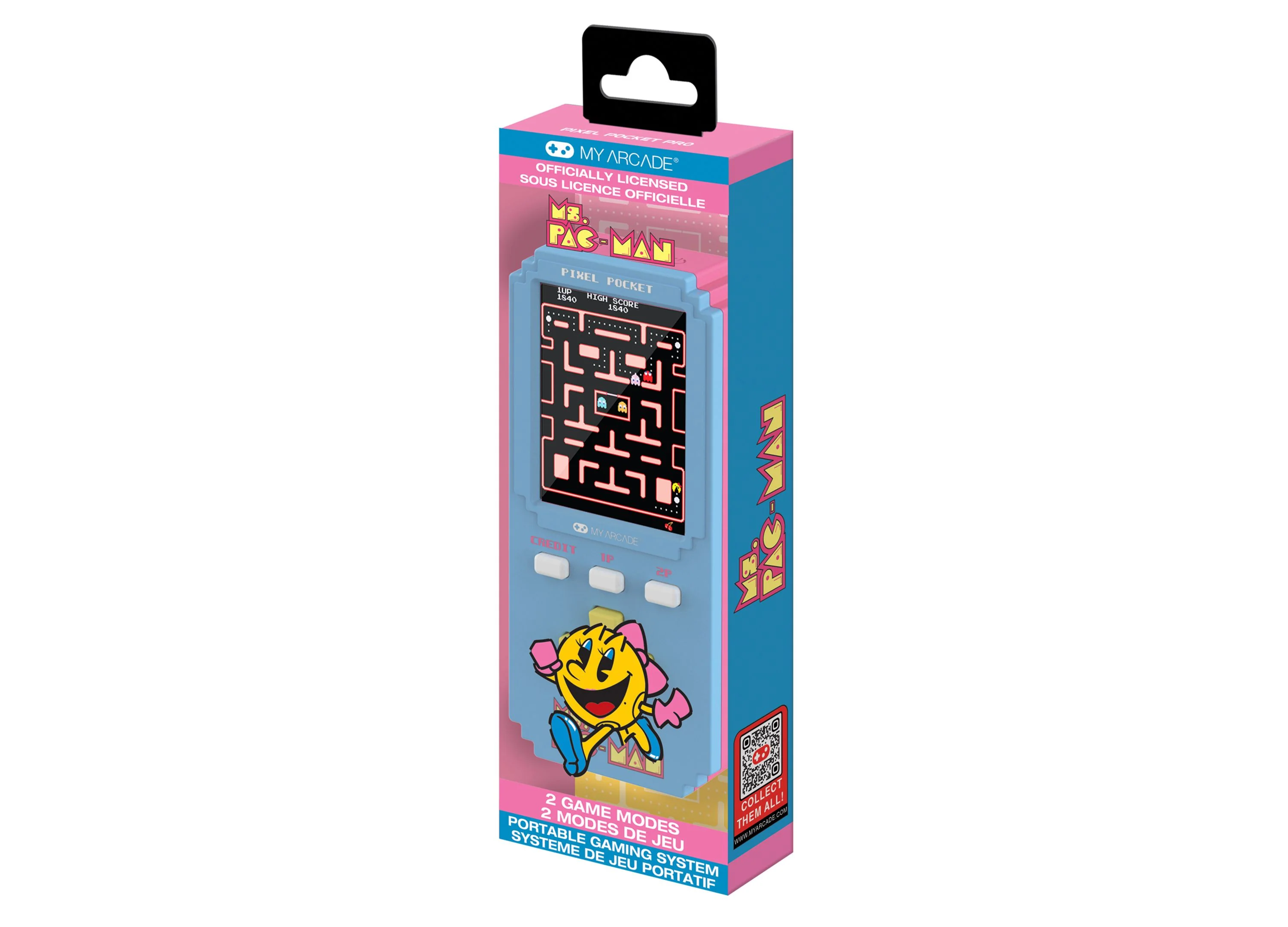 My Arcade Ms. Pac-Man Pixel Portable Pocket Gaming System With Keychain - Image 3