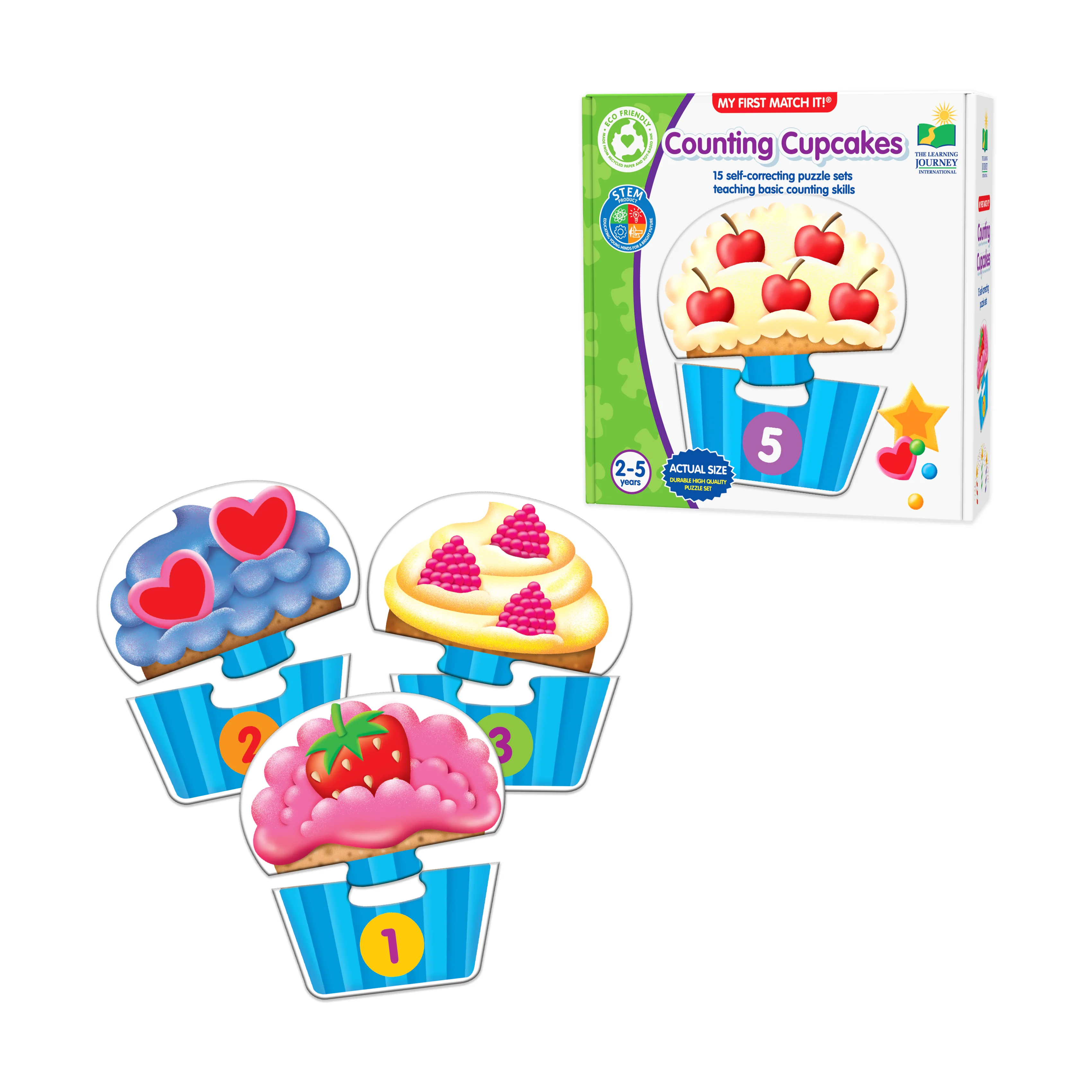 My First Match It! Counting Cupcakes - Early Math Learning Puzzle - Image 3