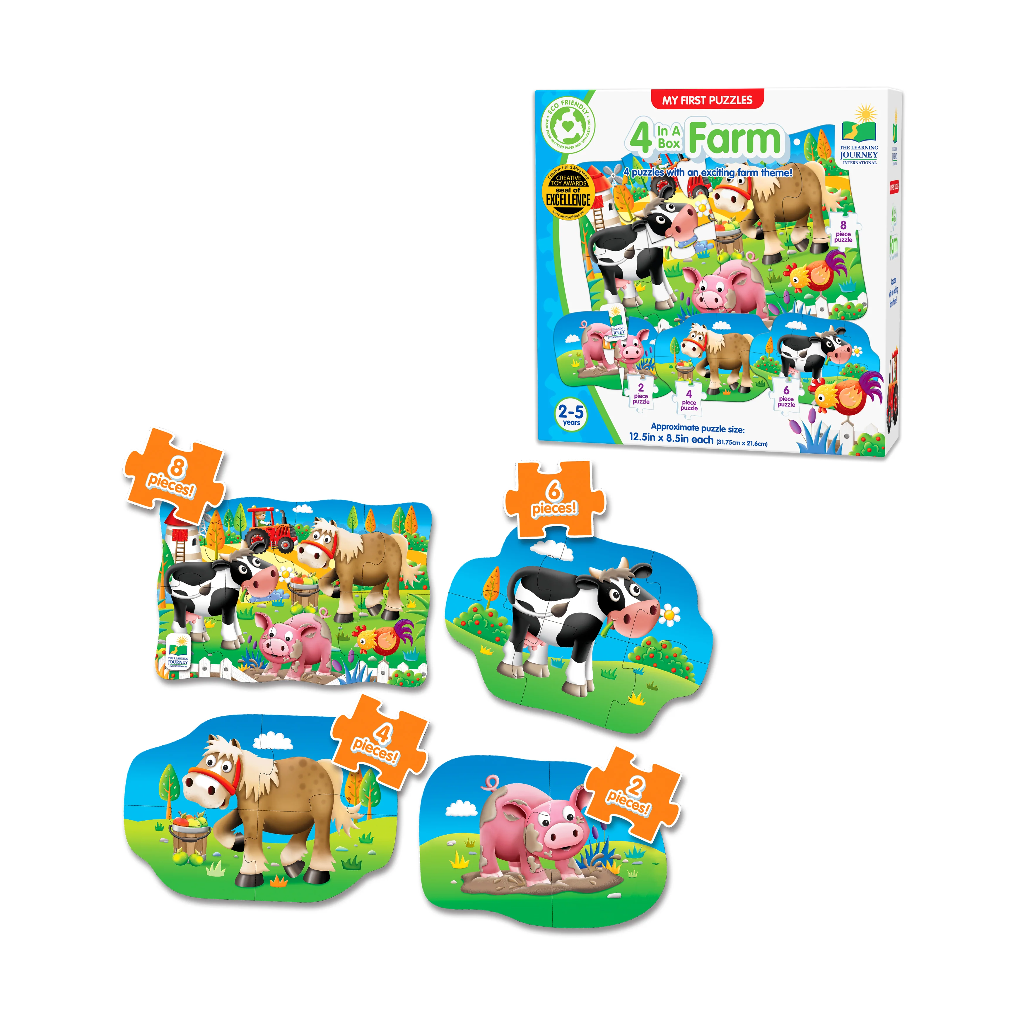My First Puzzles - Farmyard Friends 4-Pack Puzzle Set - Image 3