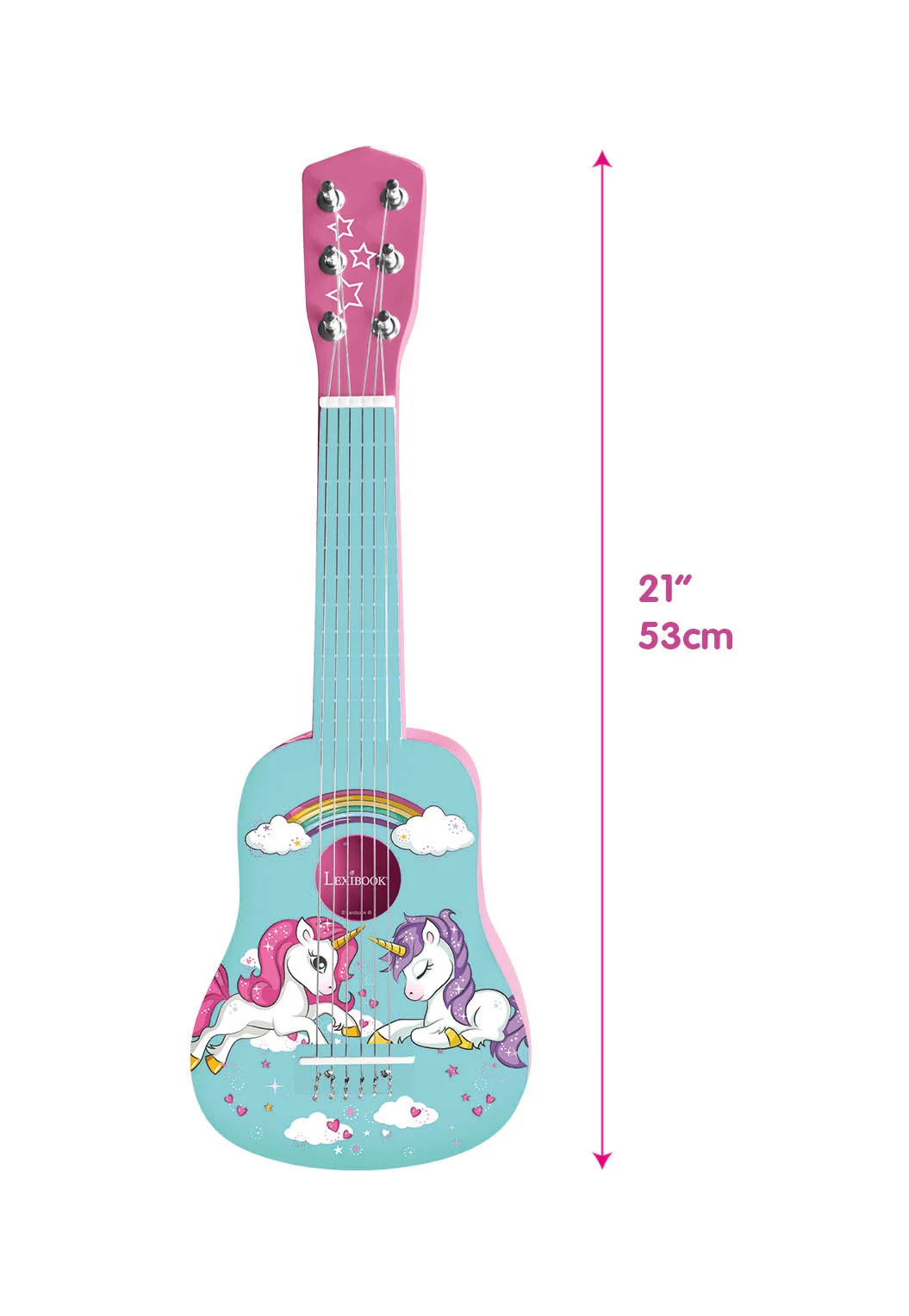 Melody Magic 21-Inch Unicorn Wooden Guitar for Kids - Image 4