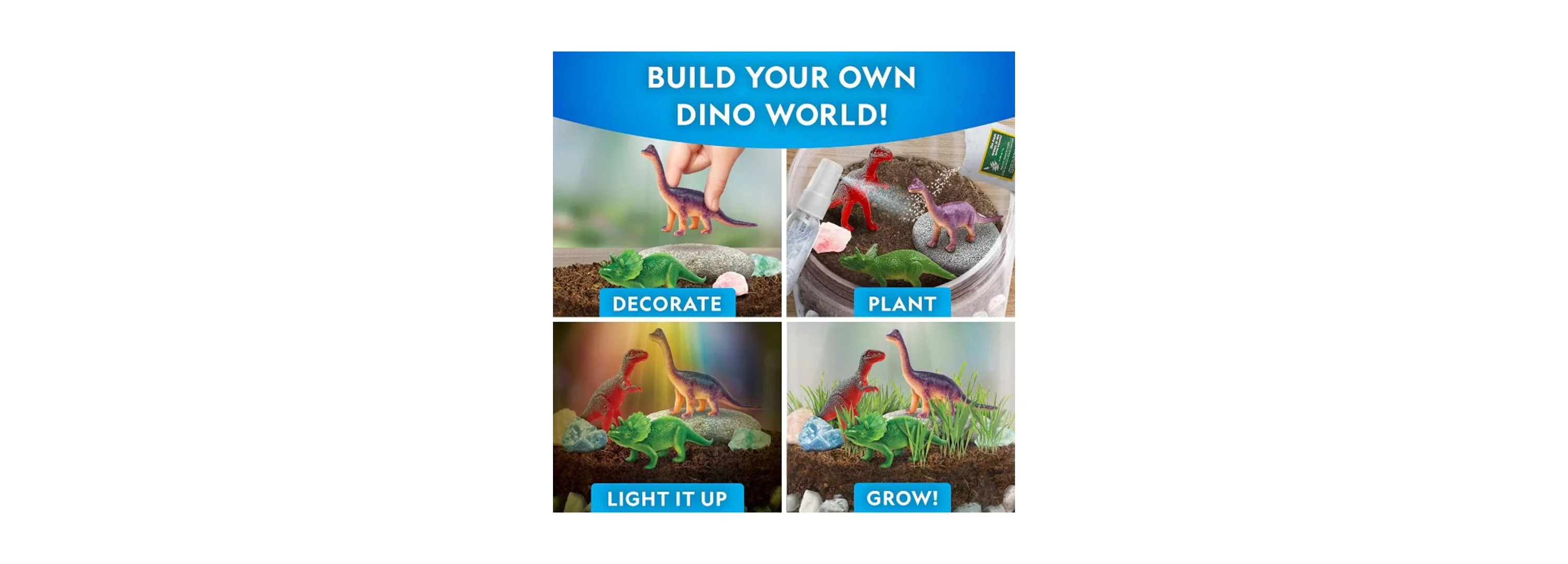 National Geographic Light-Up Dinosaur Terrarium Kit with Real Seeds & Fossils Ages 6+ - Image 2