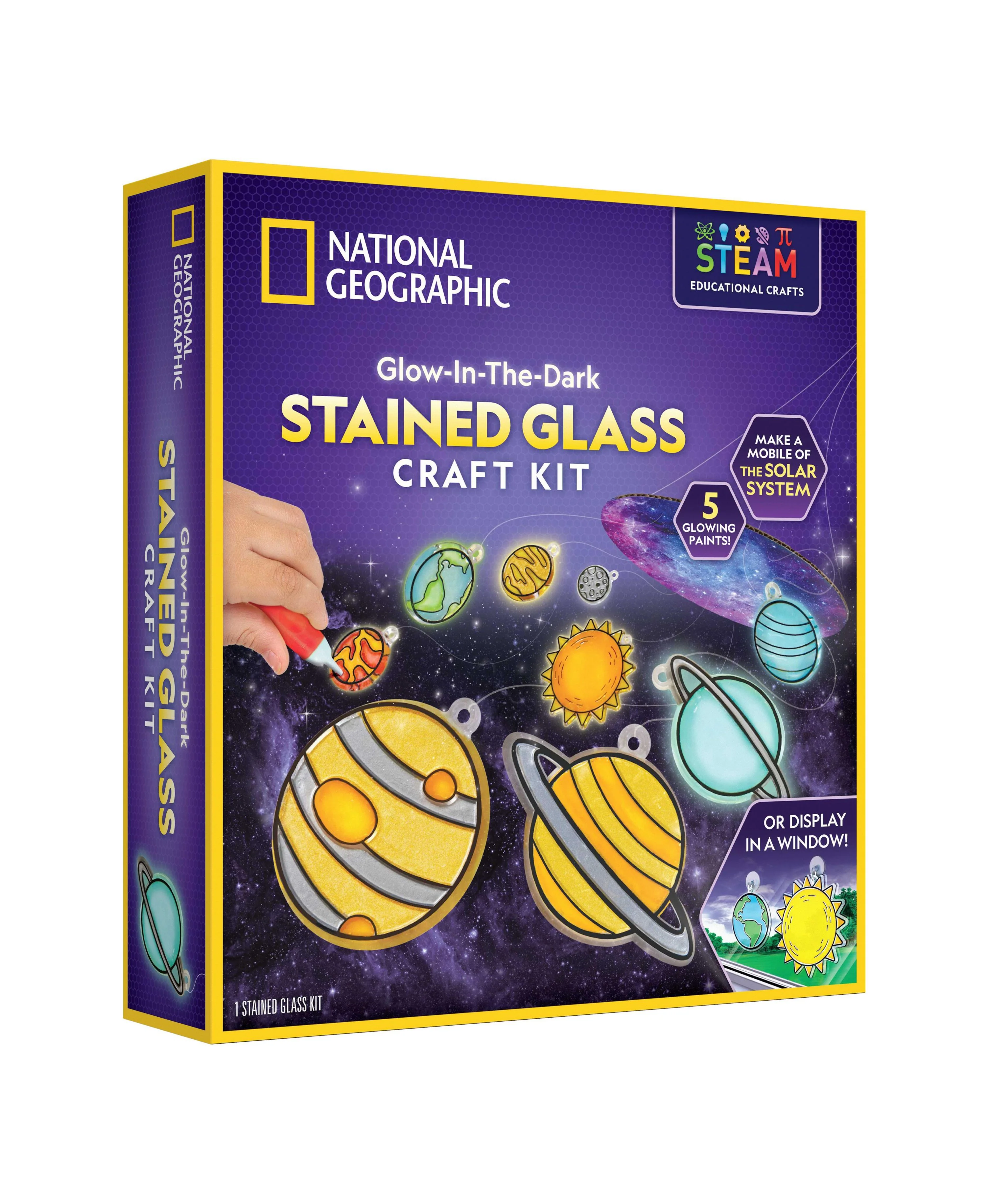 National Geographic Glow-In-The-Dark Stained Glass Solar System Craft Kit - Image 4
