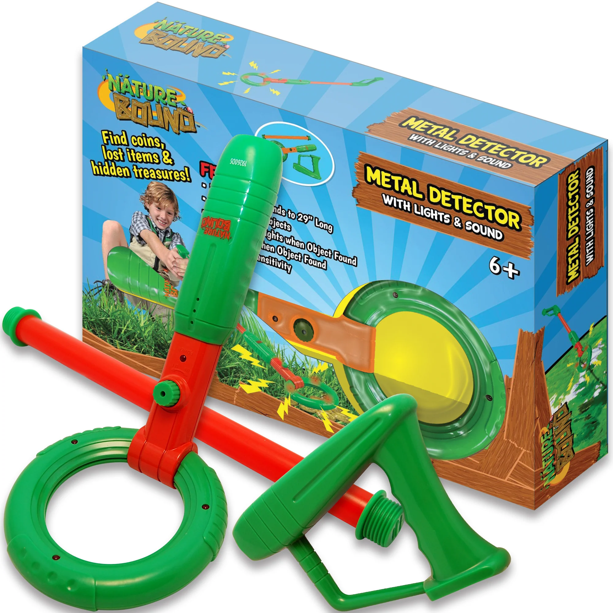 Nature Bound Green-Orange Treasure Finder Metal Detector for Kids