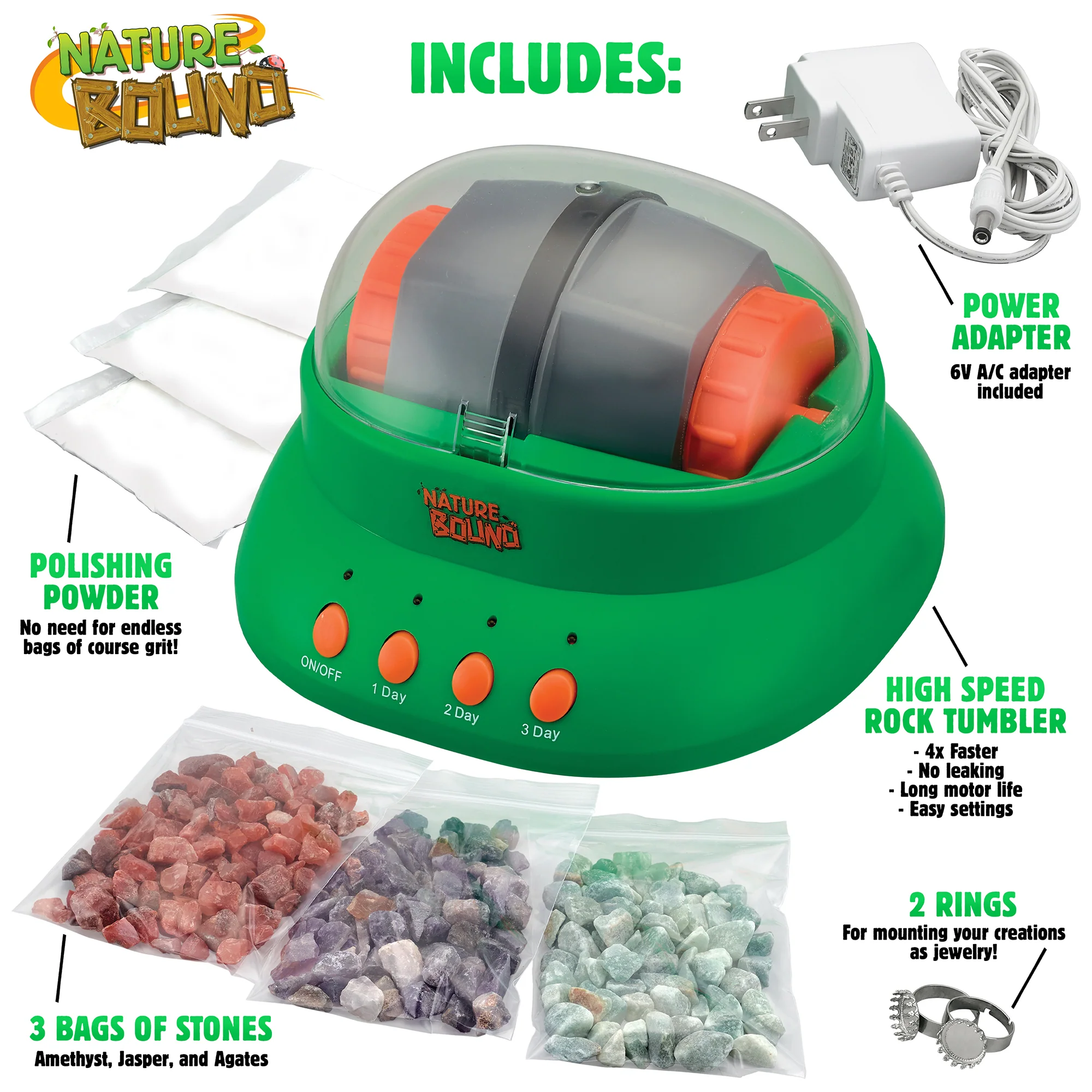 Nature Bound Rock Tumbler Kit - Gemstone Magic for Kids 8+ - Image 3