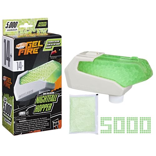 Nerf Gelfire Nightfall Hopper with Glow-in-the-Dark Tracer Rounds