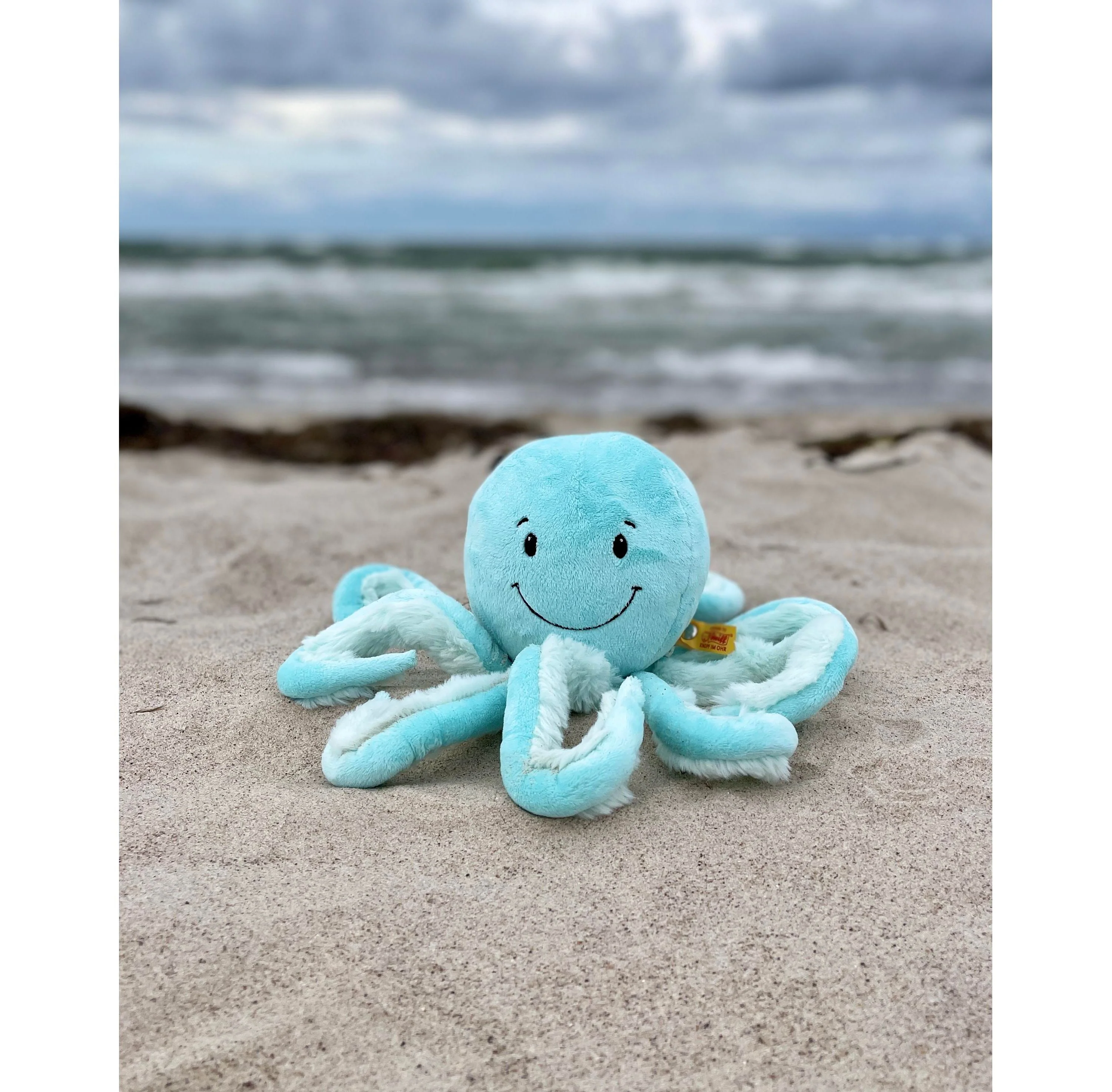 Steiff Ockto Octopus 11 inch Plush Toy - Turquoise Blue - Image 2