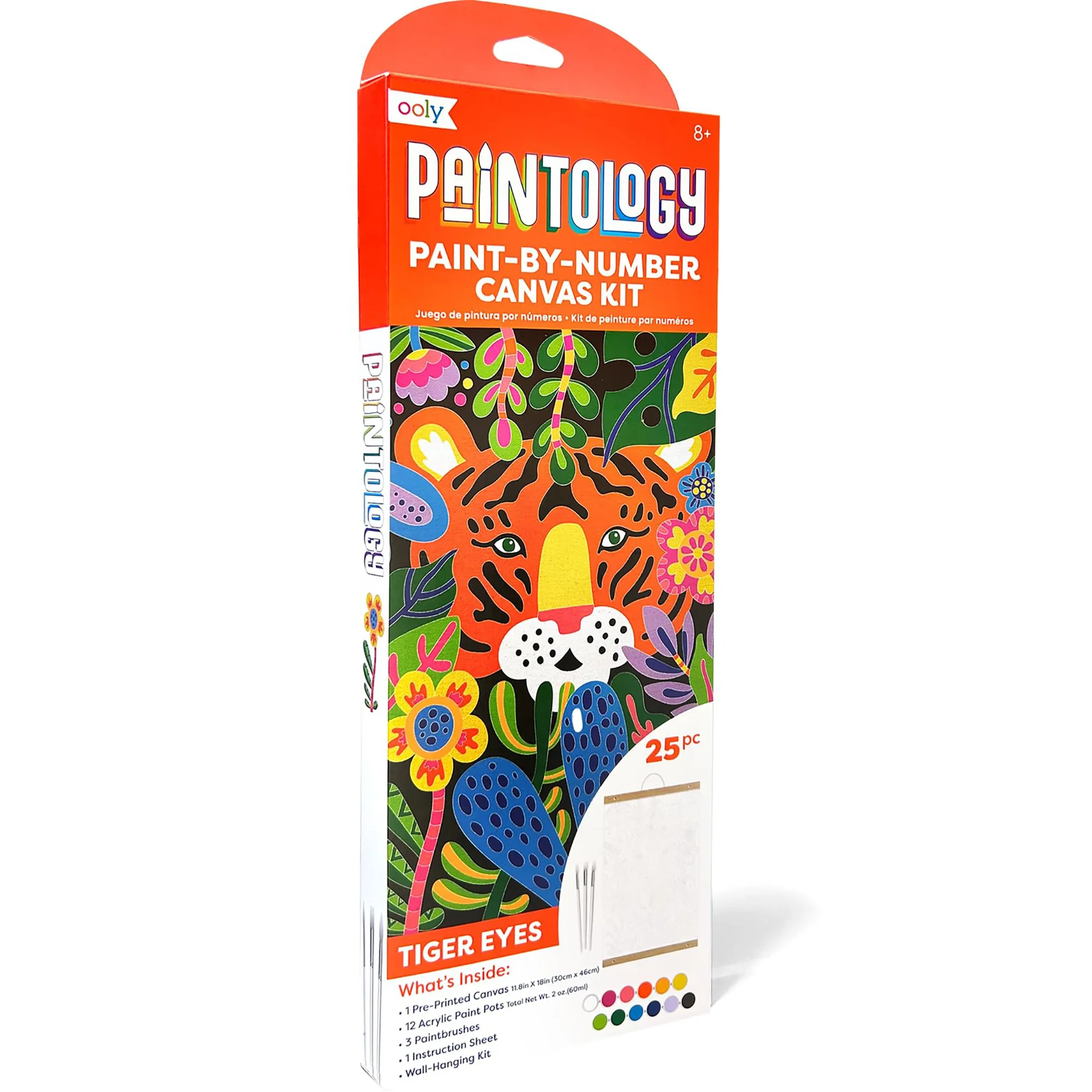 OOLY Paintology Canvas Paint-by-Number Kit - Tiger Eyes - DIY Art, Ages 8+ - Image 3