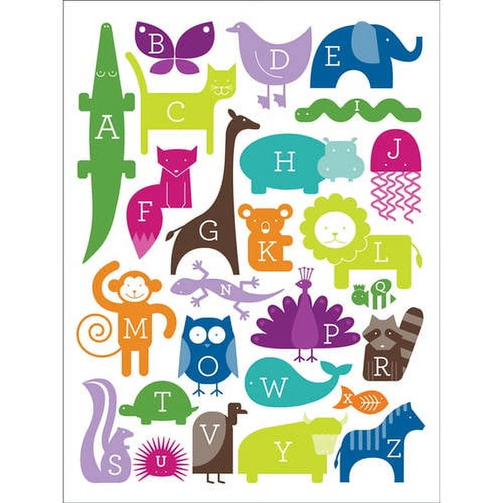 Oopsy Daisy ABC Animalia Rainbow Canvas Wall Art