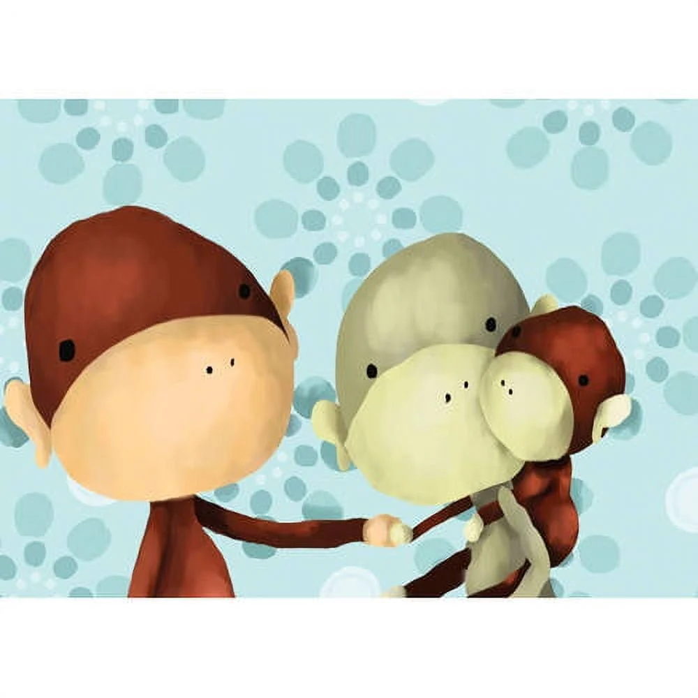 Oopsy Daisy's Playful Monkeys Giclee Wall Art 14x10"