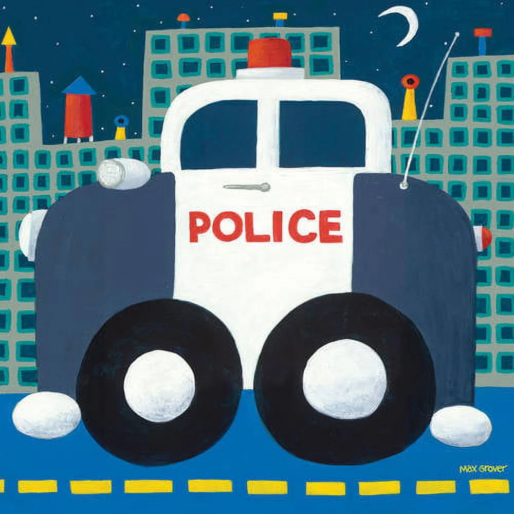Oopsy Daisys Urban Adventure Police Cruiser Canvas Wall Art