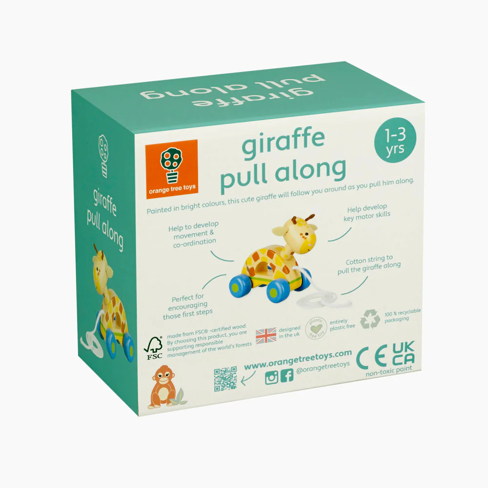Orange Tree Toys Pull-Along Giraffe - Colorful Wooden Toy for Toddlers - Image 3