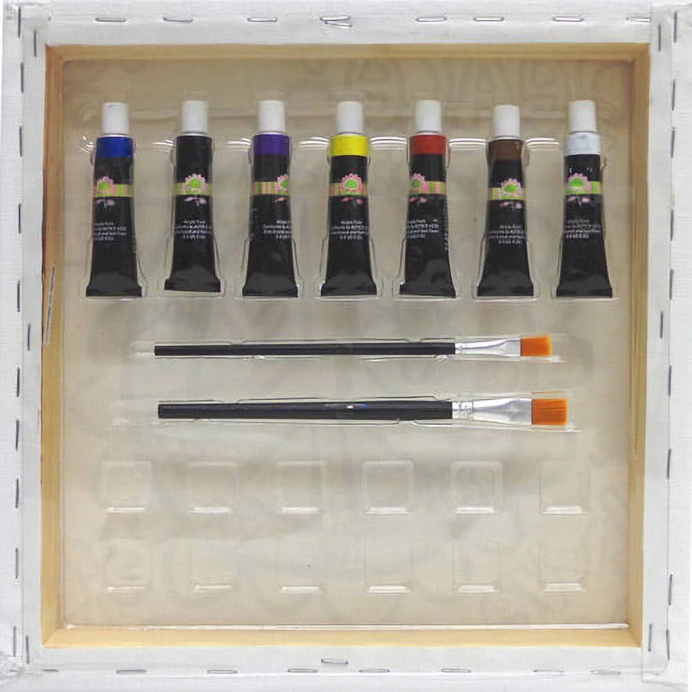 Paintadoodle Vibrant Gibbon Art kit 12x12 Canvas Set