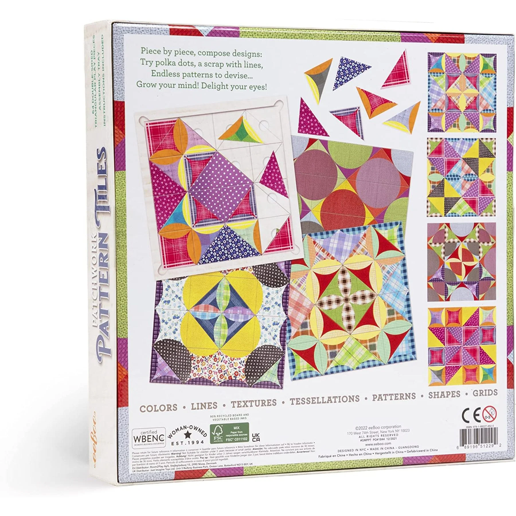 Eco-Friendly Patchwork Pattern Triangular Puzzle - 64 pc - Image 2