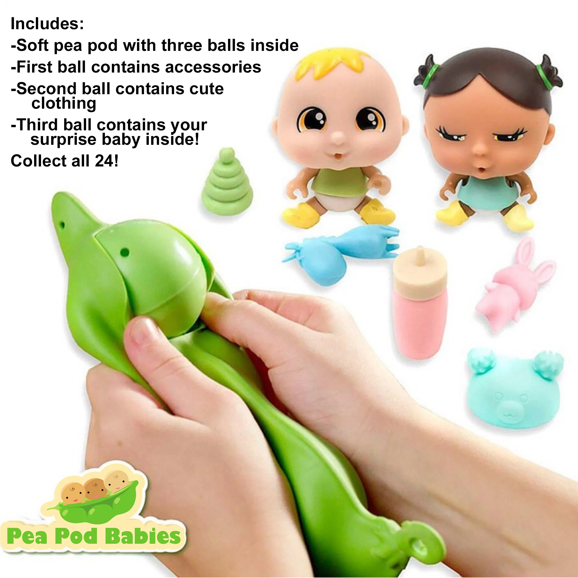 Pea Pod Babies Mystery Blind Pack - Mini Dolls & Accessories (Colors/Styles May Vary) - Image 2