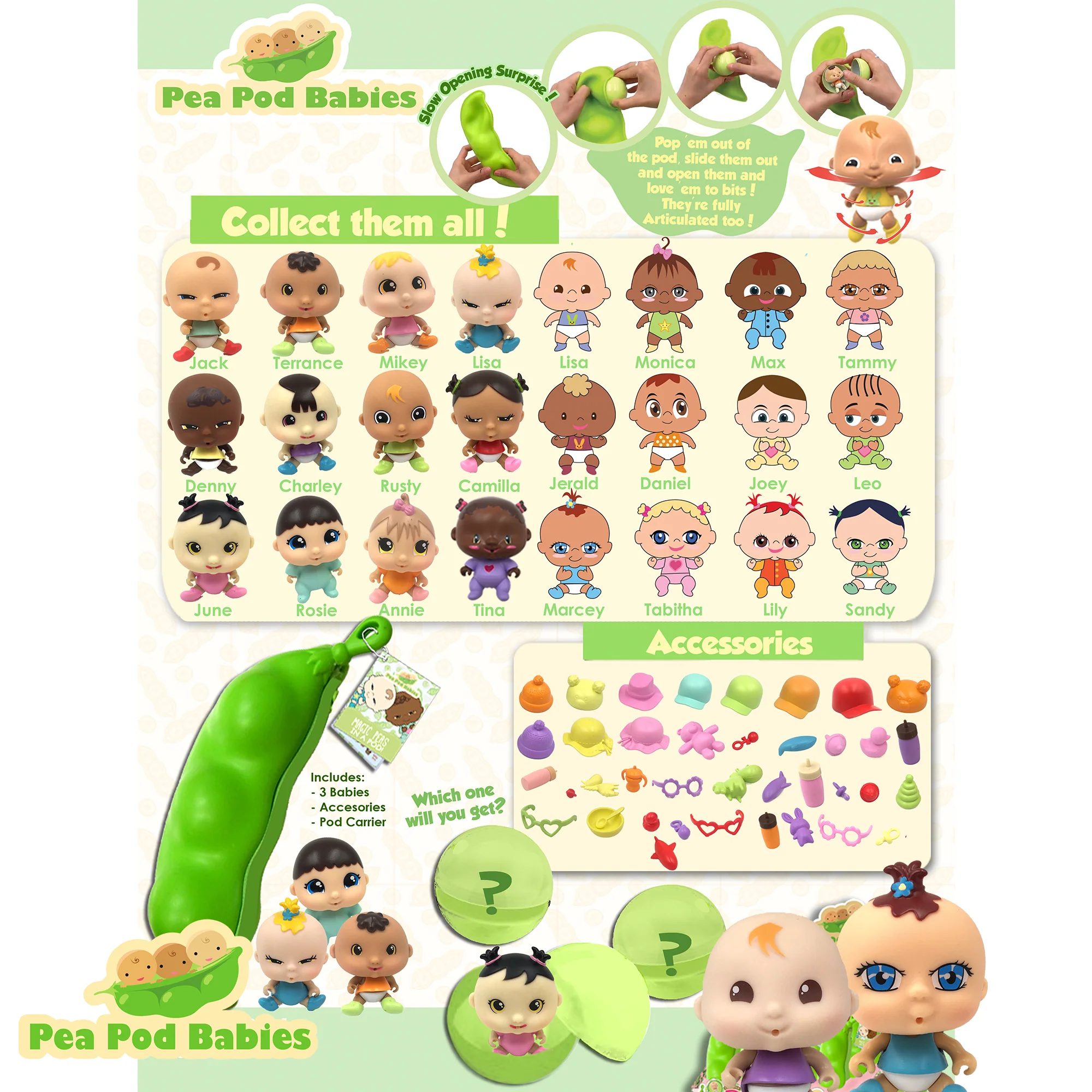 Pea Pod Babies Mystery Blind Pack - Mini Dolls & Accessories (Colors/Styles May Vary) - Image 3