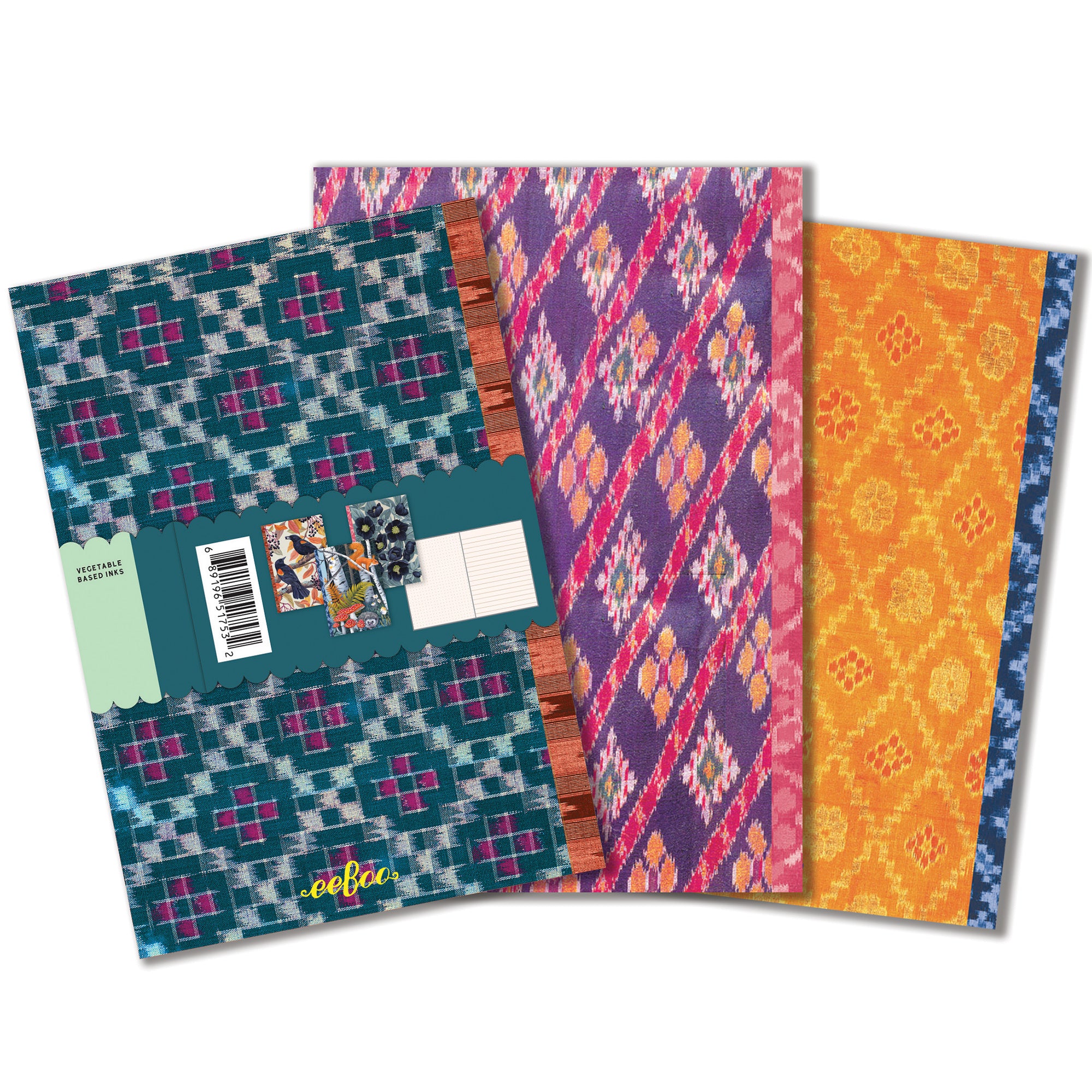 eeBoo Piece & Love Vasilisa 3-Notebook Set With Nature Artwork - Image 2