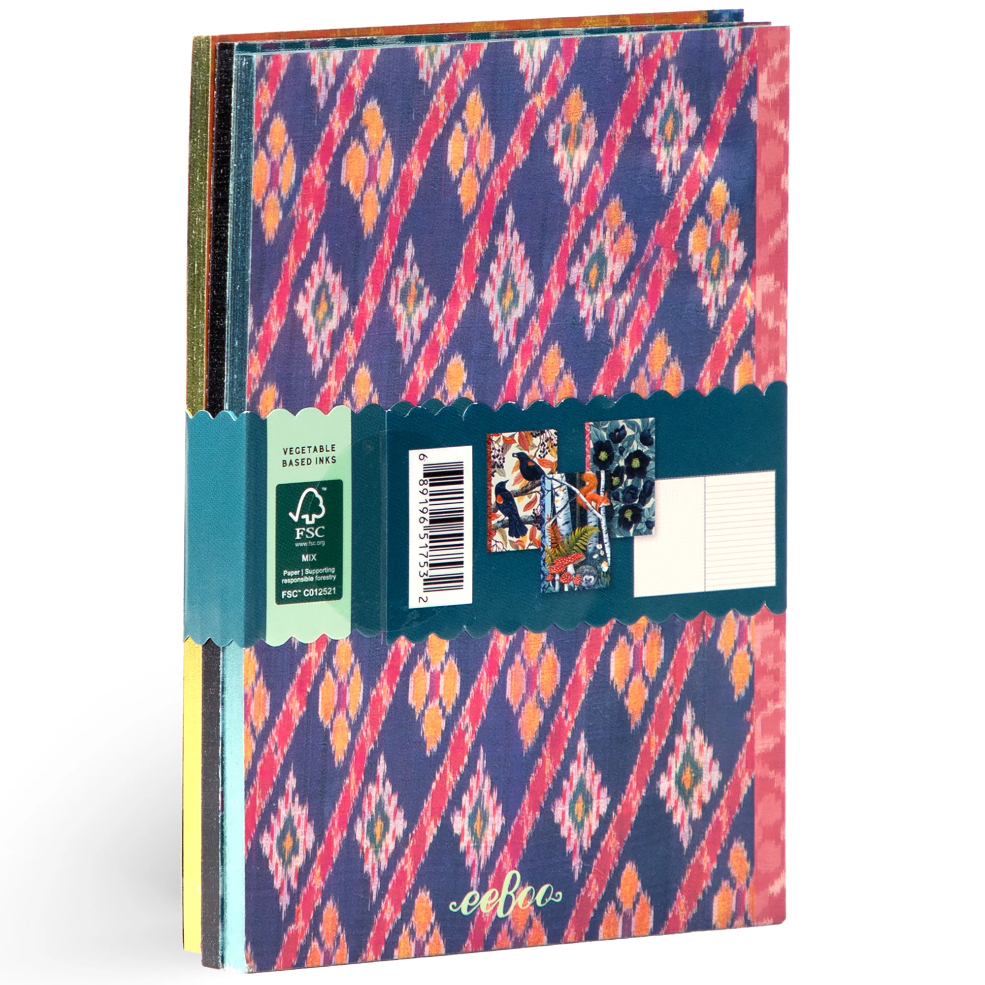 eeBoo Piece & Love Vasilisa 3-Notebook Set With Nature Artwork - Image 5