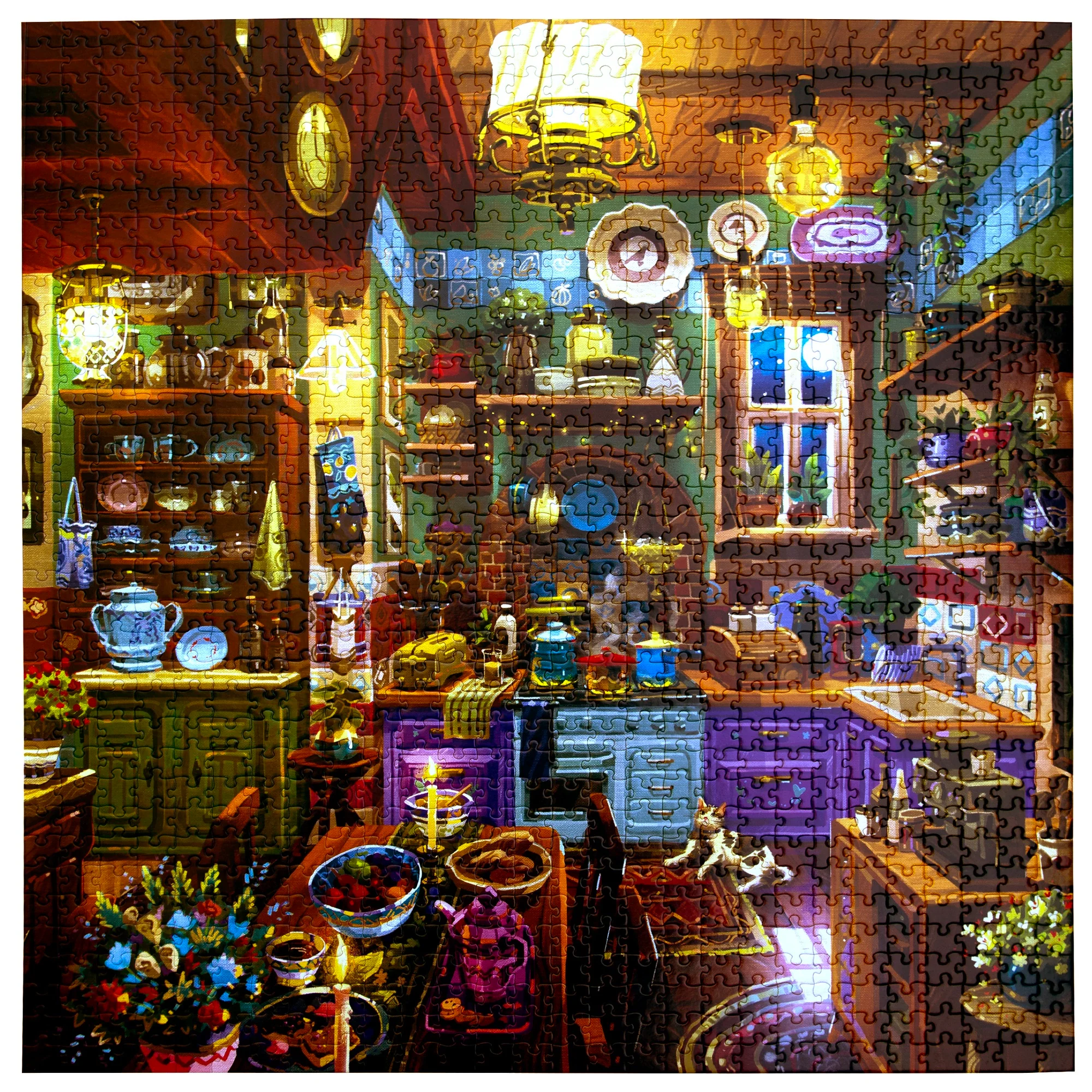eeBoo Piece & Love Midnight Kitchen 1000-Piece Square Puzzle - Image 2