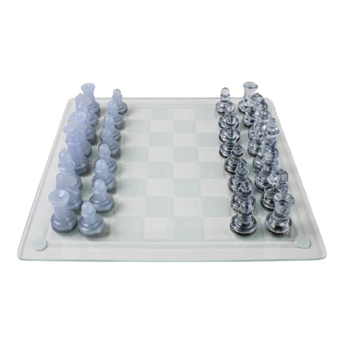 Elegant Plastic Chess Set with Sophisticated Glass Chessboard - Image 8