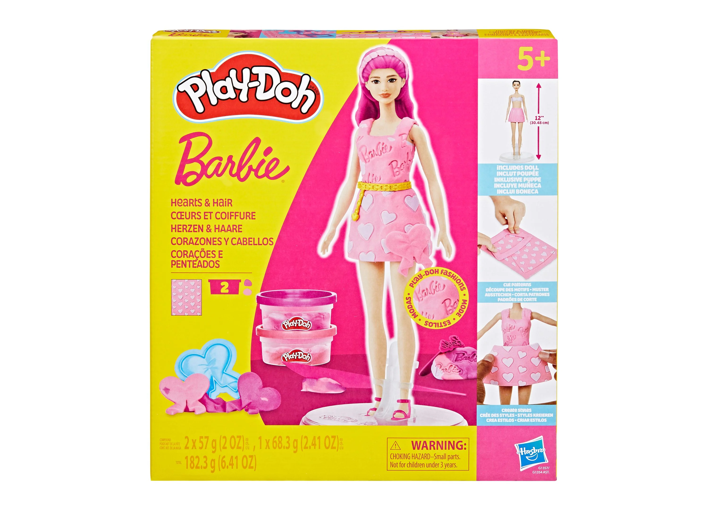 Play-Doh Barbie Hearts and Hair Set - Styling and Fashion Creation Kit - Image 2
