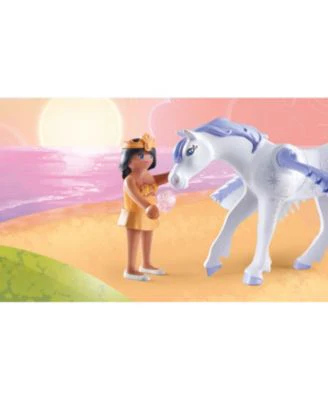 PLAYMOBIL Princess Magic Pegasus with Rainbow Care Set, 85 Pieces - Image 2