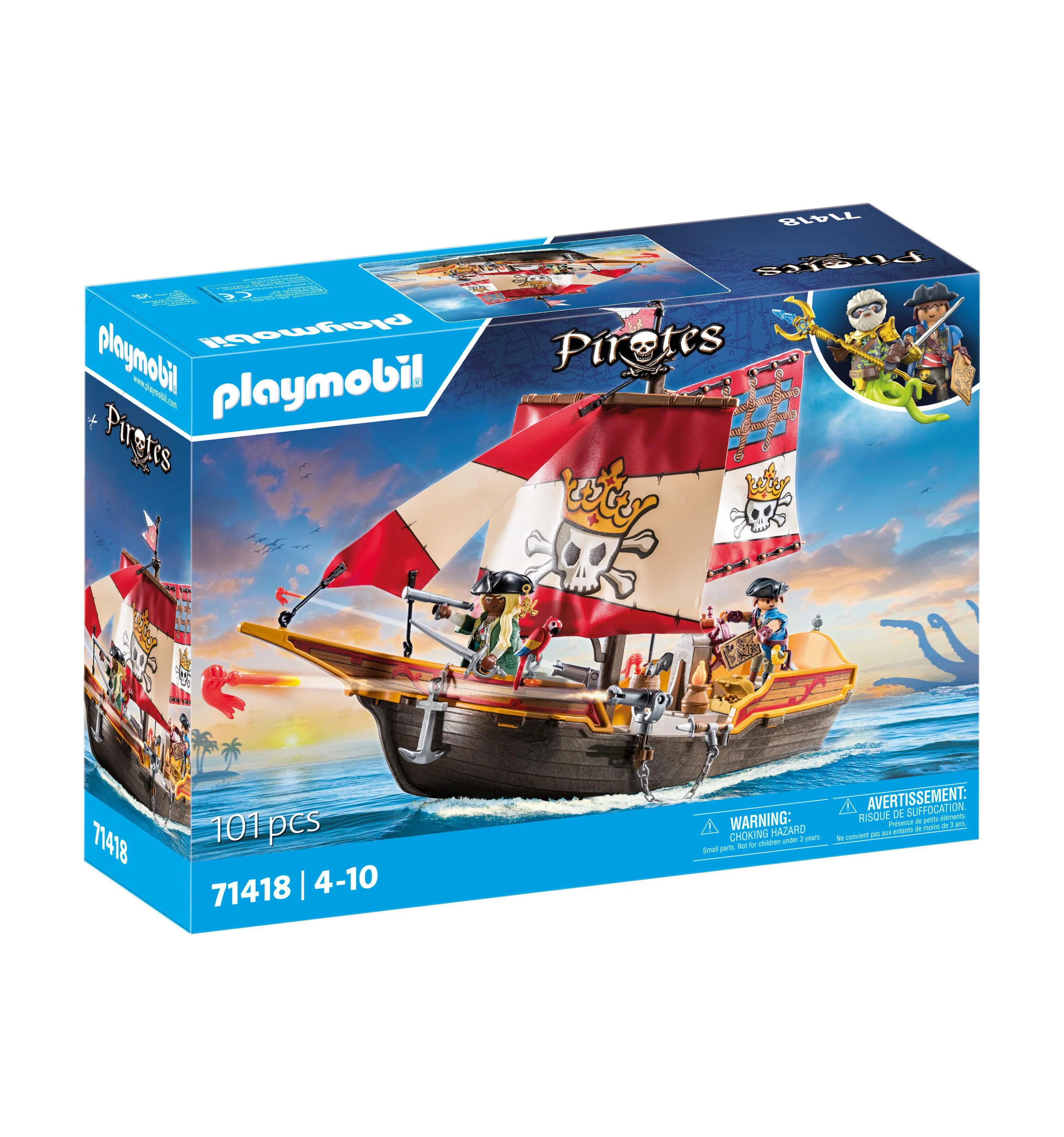 PLAYMOBIL Pirates Series - Pirate Ship Playset with Adventure Filled Accessories - Image 3