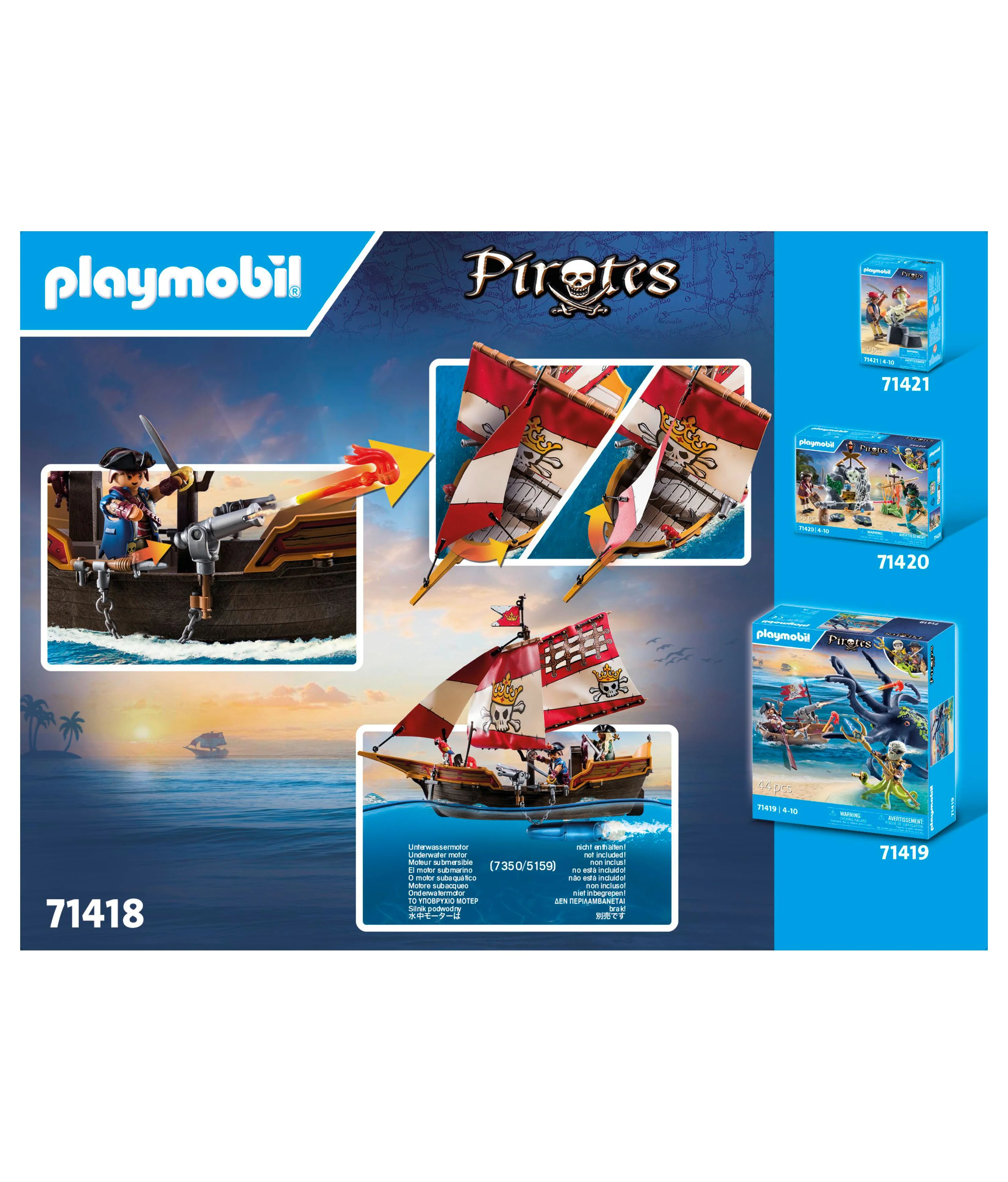 PLAYMOBIL Pirates Series - Pirate Ship Playset with Adventure Filled Accessories - Image 4