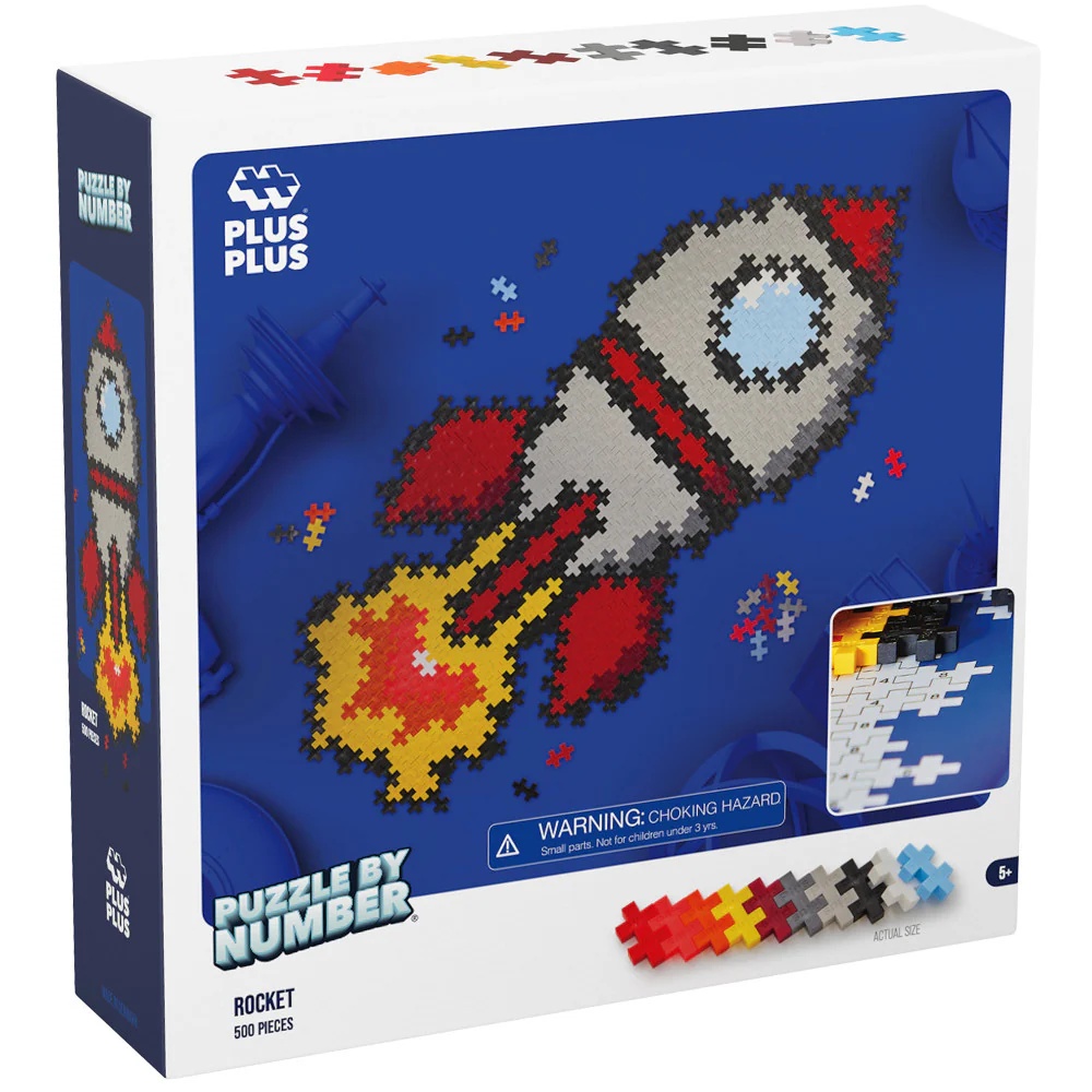 Plus-Plus Puzzle by Number Rocket - 500 Piece Creative Set for Kids Ages 5+ - Image 8