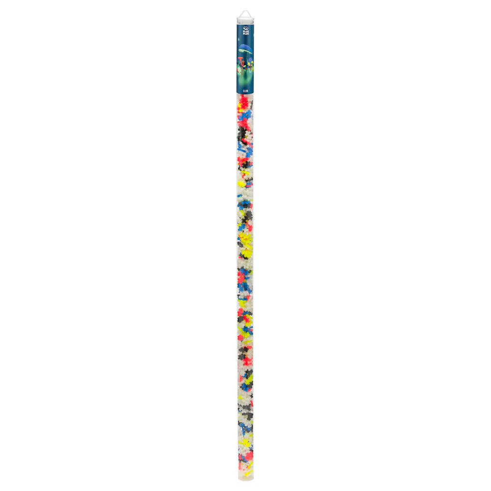 Plus-Plus Super Tube - Glow in the Dark Mix - 500 Pieces for Kids Ages 5+