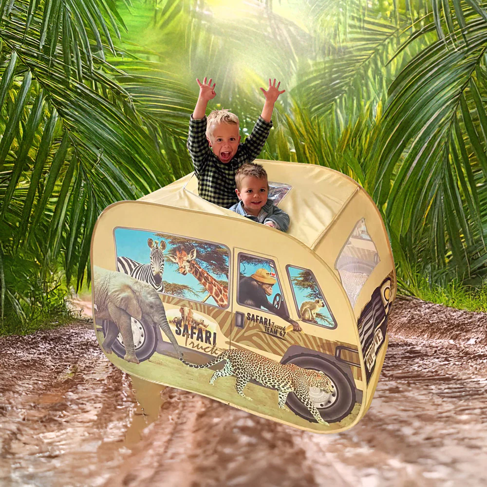 Pop It Up Safari Truck Tent - Wildlife Themed Playhouse - Image 4